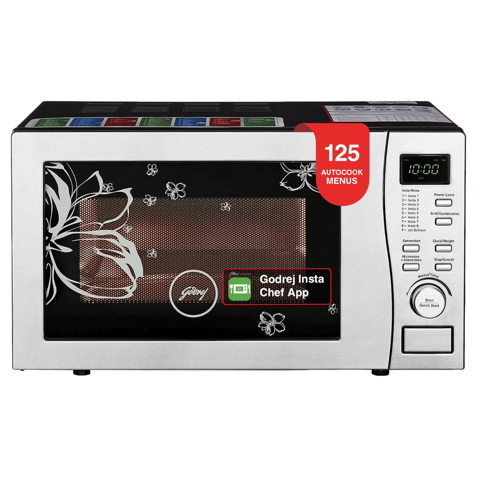Godrej 19L Convection Microwave Oven with 4 Step Cooking (GMX 519 CP1 PZ , White Rose)_1