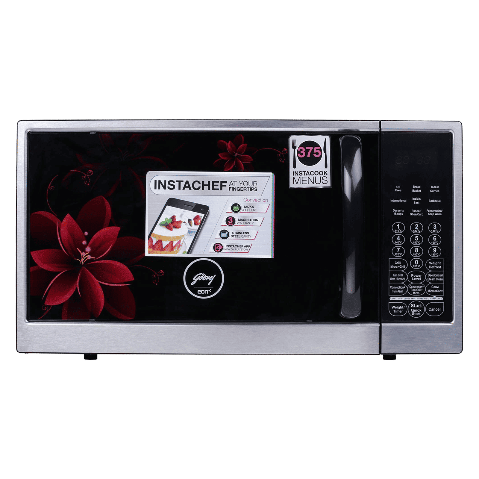 Godrej 30L Convection & Grill Microwave Oven with 375 Auto Cook Menu (GME 730 CR1 PZ, Wine Lily)_1