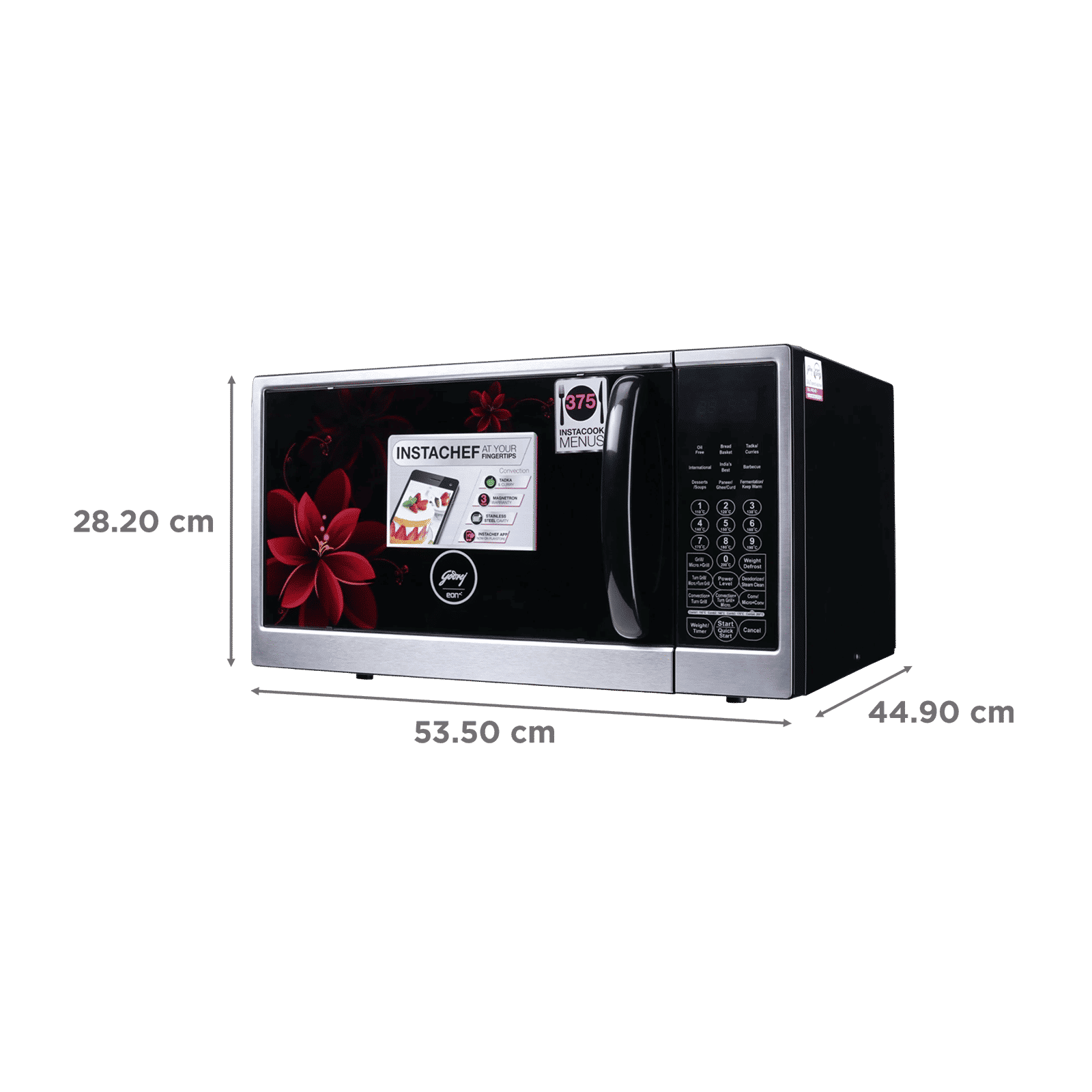 Godrej 30L Convection & Grill Microwave Oven with 375 Auto Cook Menu (GME 730 CR1 PZ, Wine Lily)_2