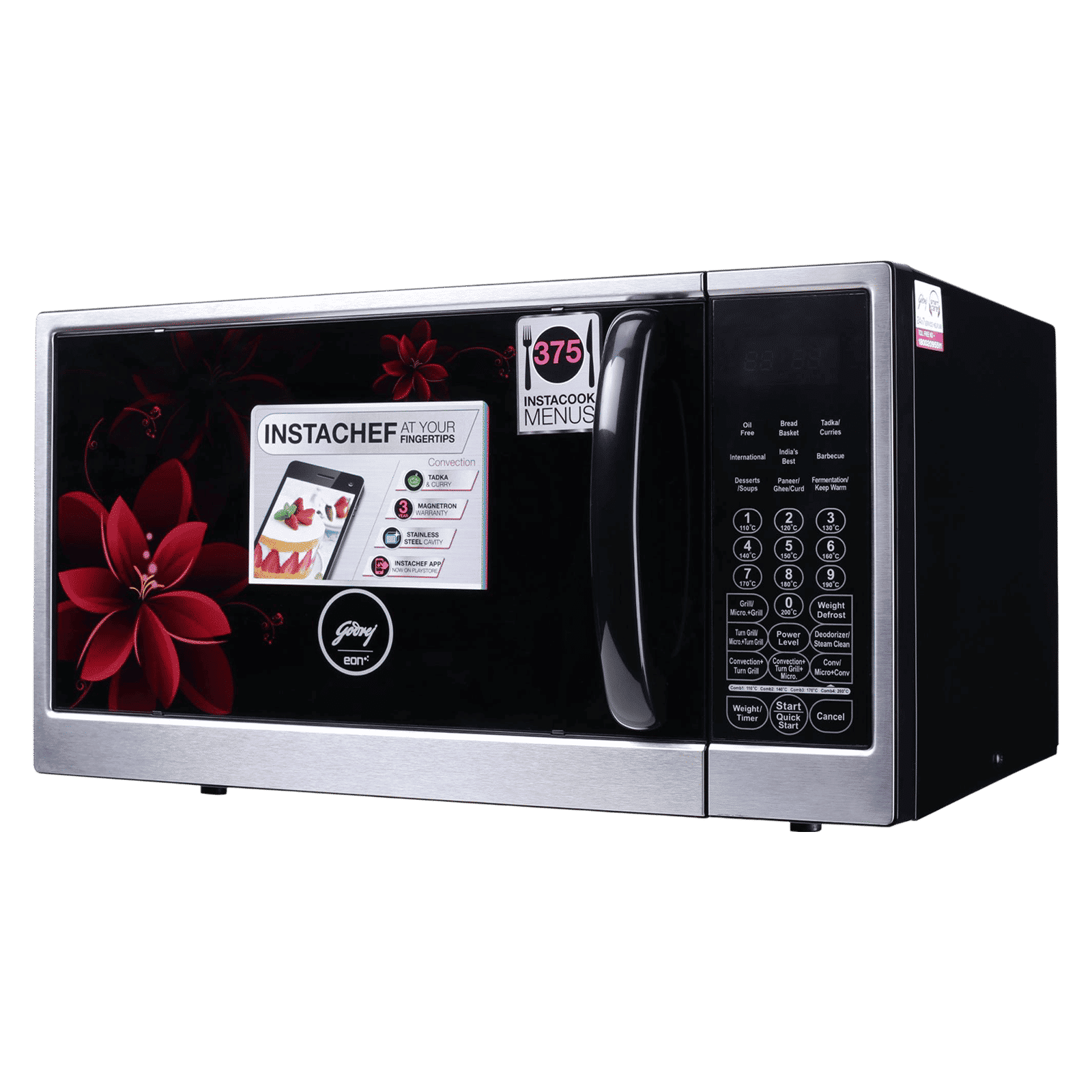 Godrej 30L Convection & Grill Microwave Oven with 375 Auto Cook Menu (GME 730 CR1 PZ, Wine Lily)_8