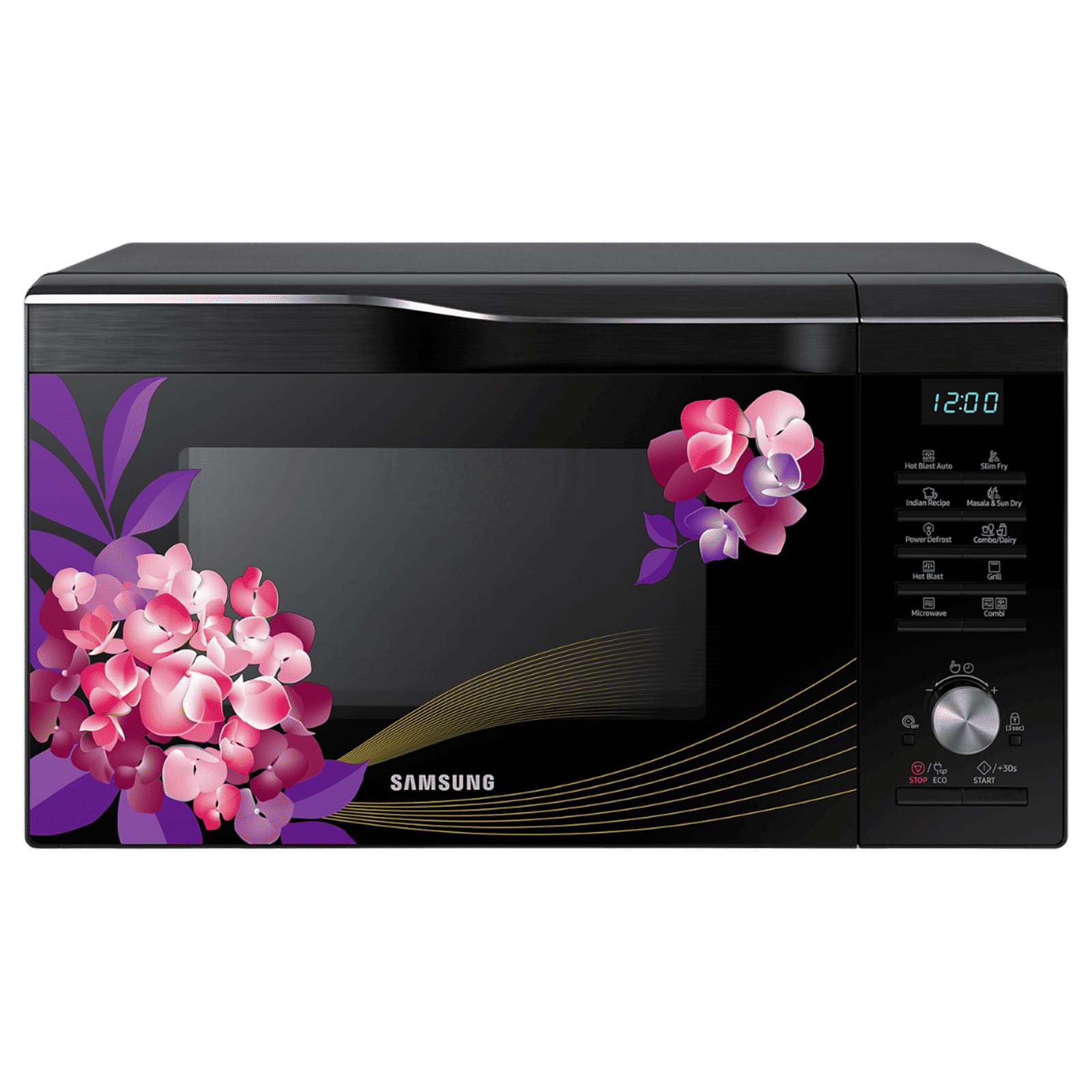 SAMSUNG 28L Convection Microwave Oven with ECO Mode (MC28M6036CH, Black & Pattern)_1