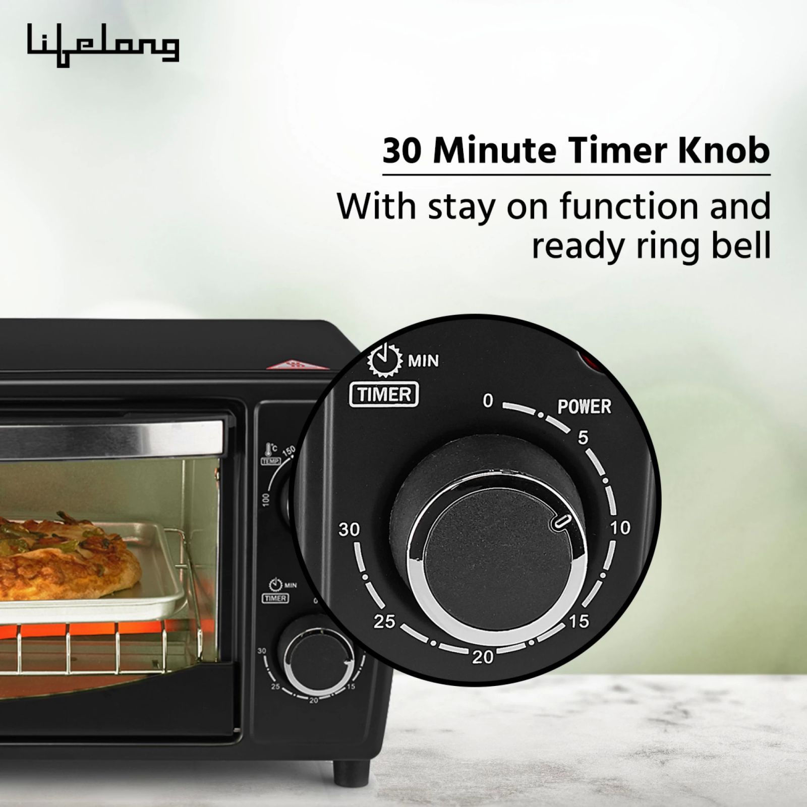 Lifelong LLOT10A 10L Oven Toaster Grill with Stainless Steel Cavity (Black)_5