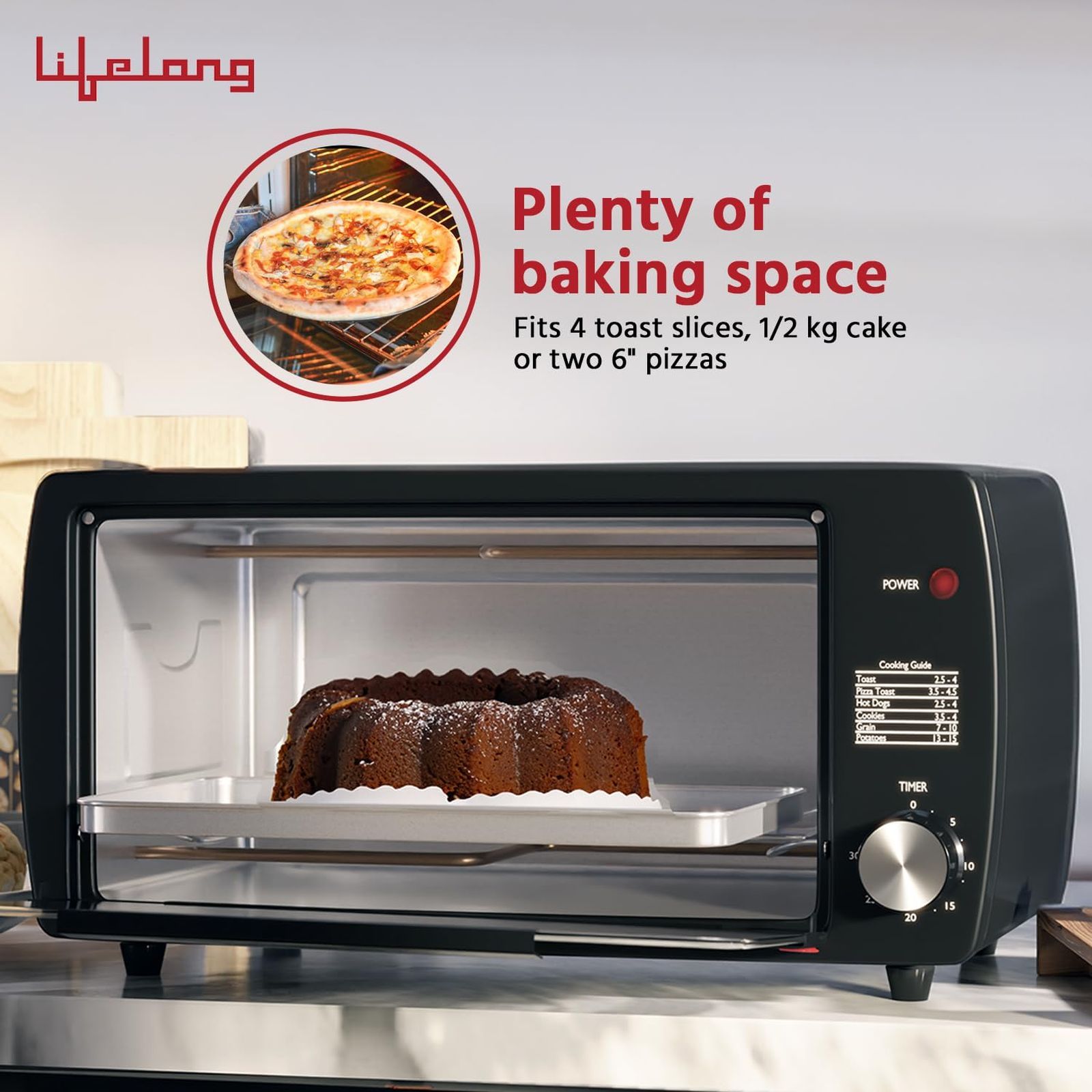 Lifelong LLOT09 9L Oven Toaster Grill with Timer Control (Black) Lifelong LLOT09 9L Oven Toaster Grill with Timer Control (Black)_9