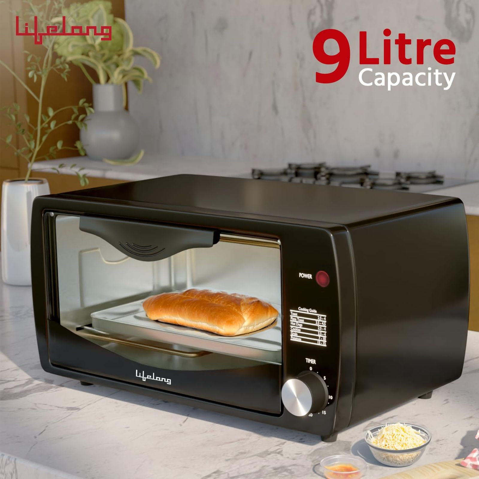 Lifelong LLOT09 9L Oven Toaster Grill with Timer Control (Black) Lifelong LLOT09 9L Oven Toaster Grill with Timer Control (Black)_5