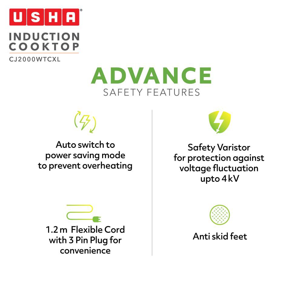 USHA Cookjoy 2000W Induction Cooktop with Touch Control_9