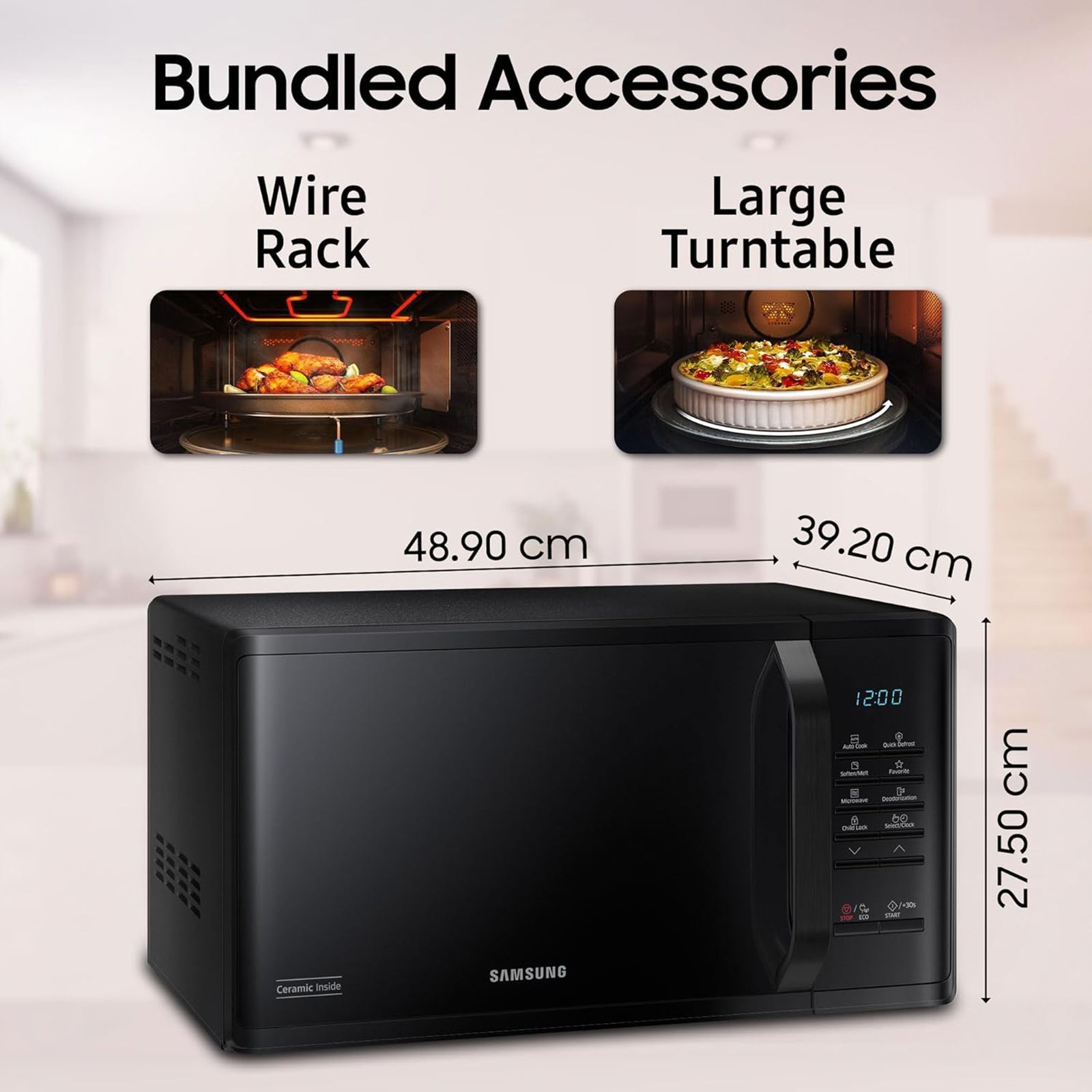 SAMSUNG 23L Grill Microwave with Browning Plus Function (MG23A3515AK/TL, Black) SAMSUNG 23L Grill Microwave with Browning Plus Function (MG23A3515AK/TL, Black)_15