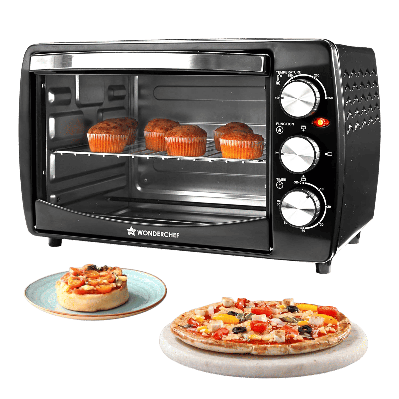 WONDERCHEF 19L Oven Toaster Grill with Customised Time & Temperature Control (63155033, Black)_4