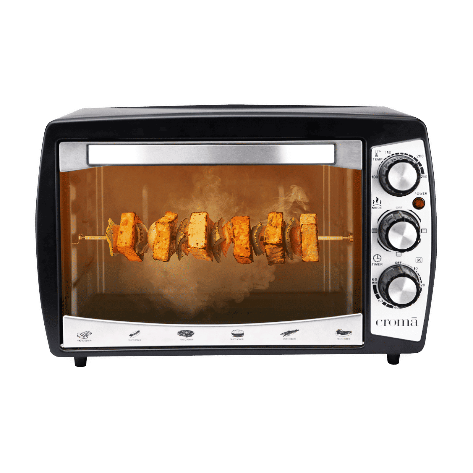 Croma 18L Oven Toaster Grill with Motorized Rotisserie (Black & Silver)_1