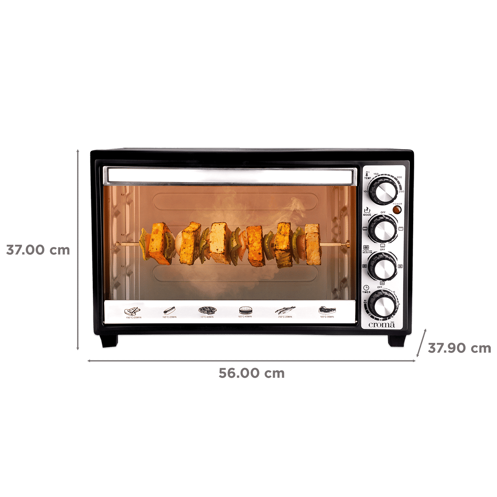 Croma 33L Oven Toaster Grill with Motorized Rotisserie (Black & Silver)_2