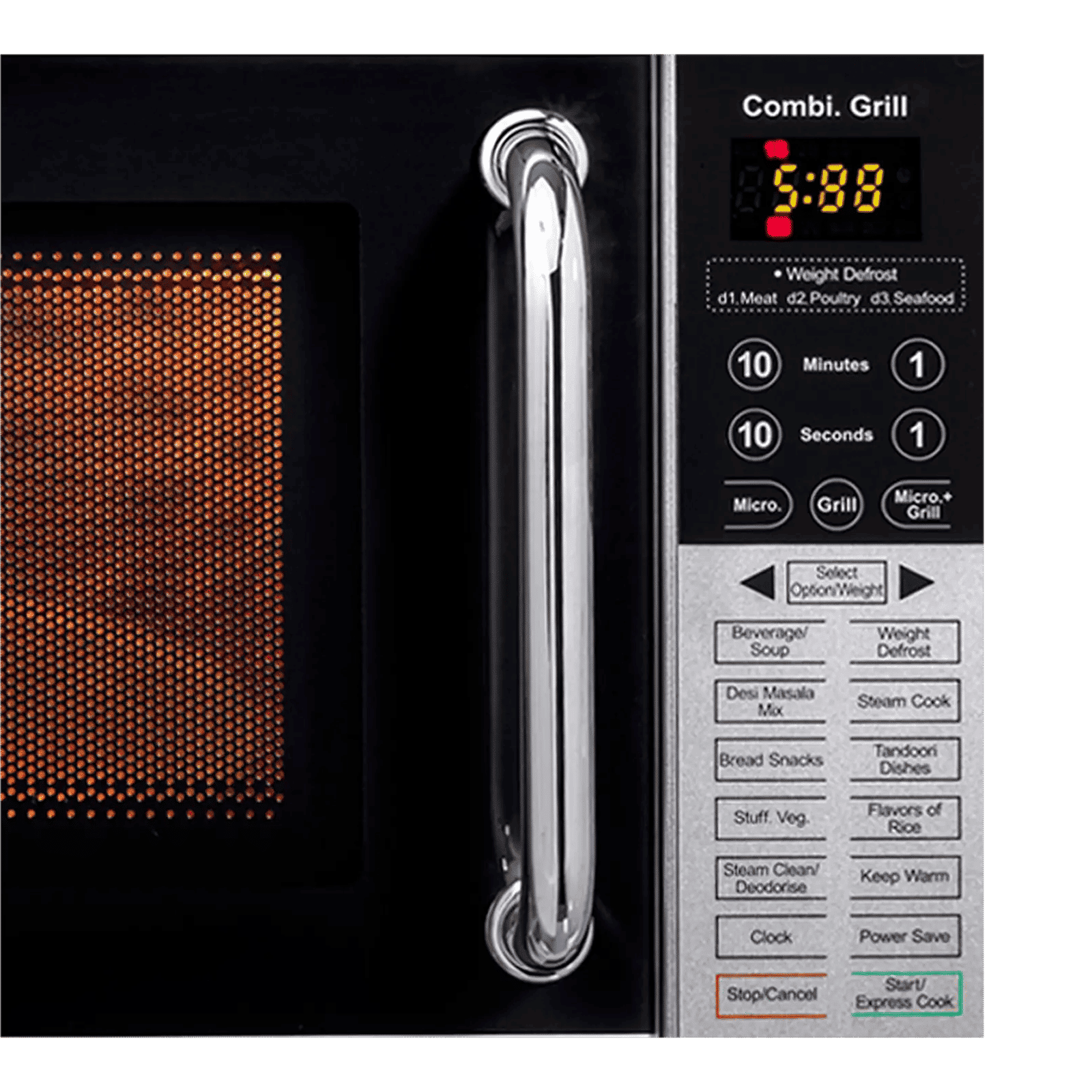 IFB 20L Grill Microwave Oven with 61 Autocook Menus (20PG4S, Metallic Silver)_3