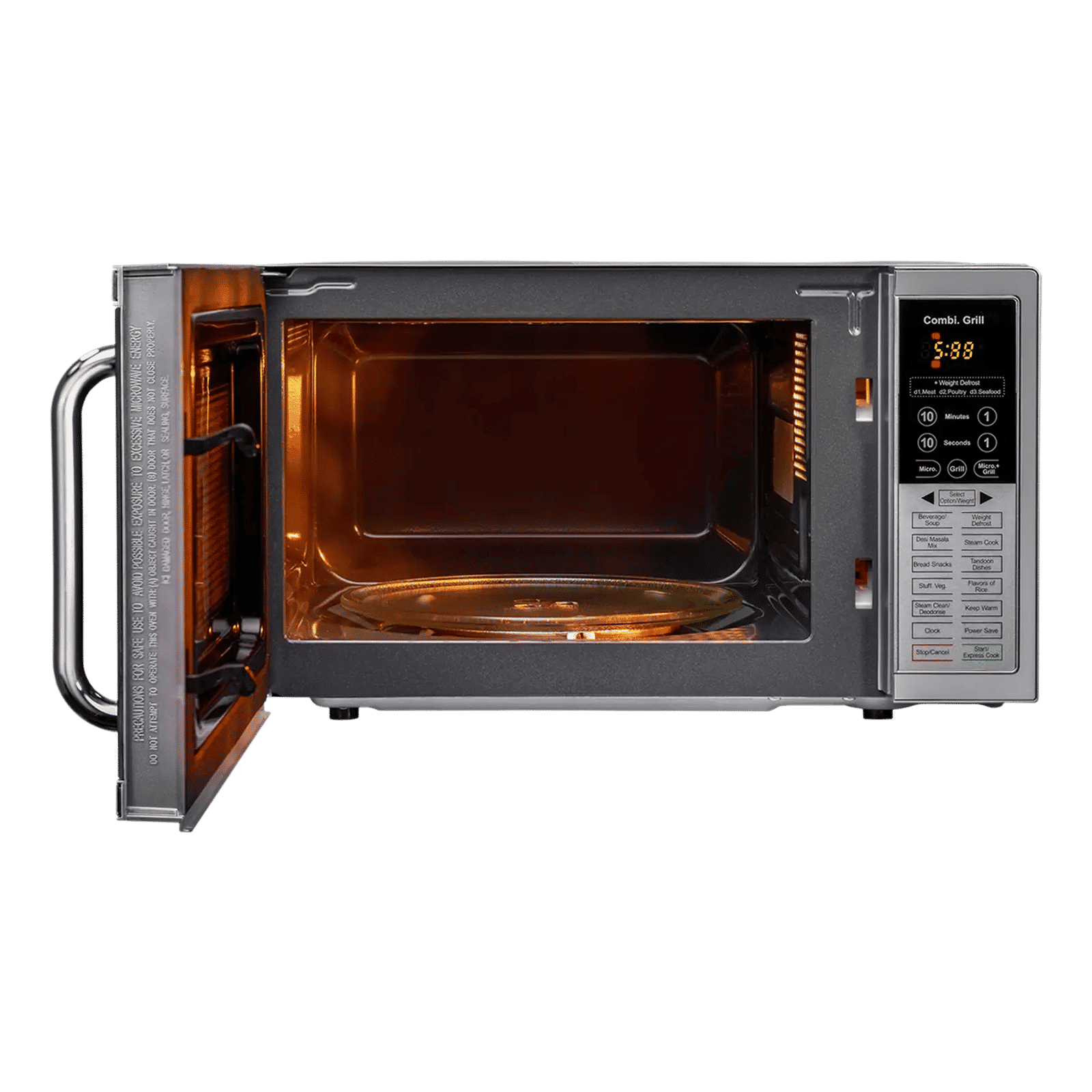 IFB 20L Grill Microwave Oven with 61 Autocook Menus (20PG4S, Metallic Silver)_4