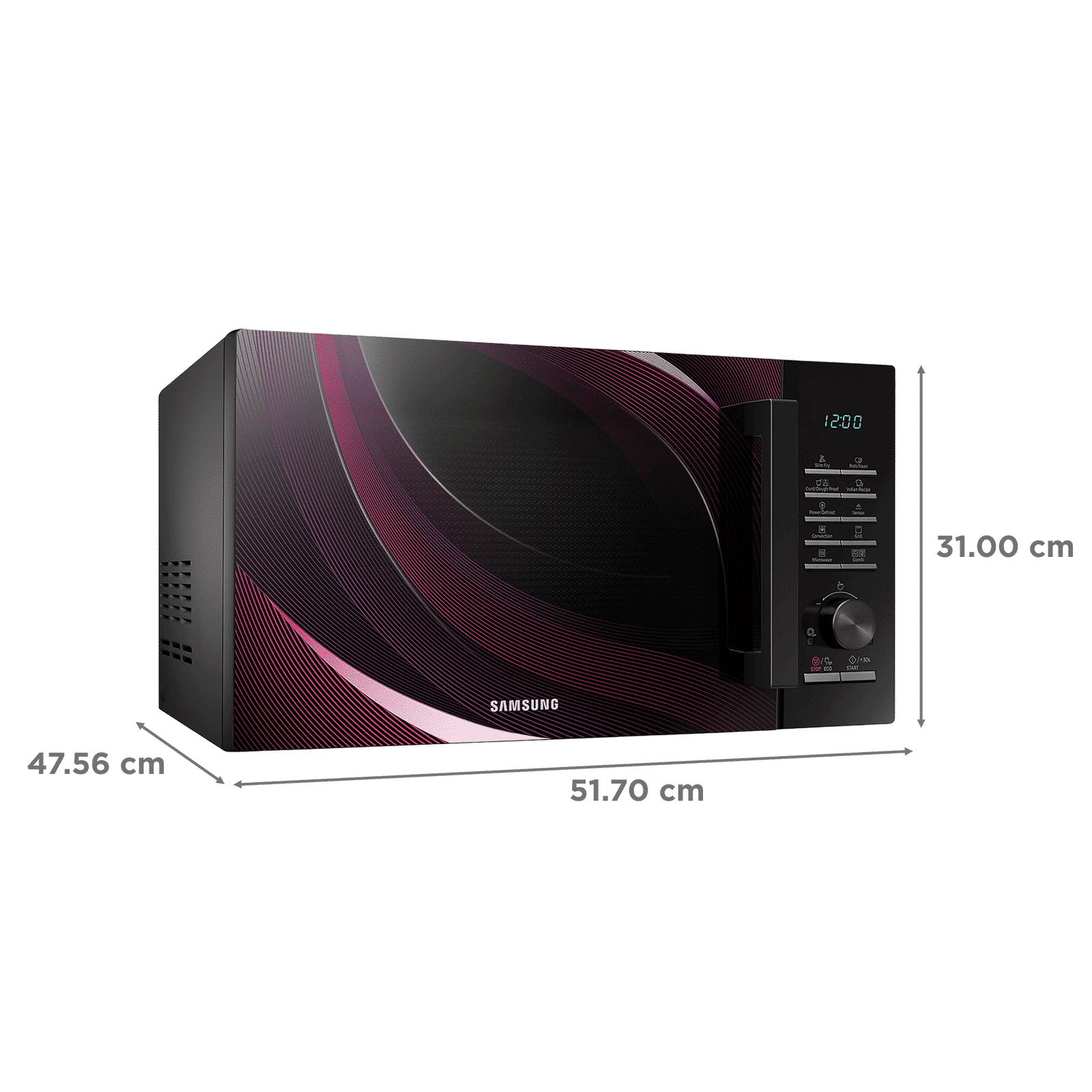 SAMSUNG 28L Convention Oven with SLIM FRY Technology (MC28A5145VR/TL, Black Rhythmic Twirl)_2