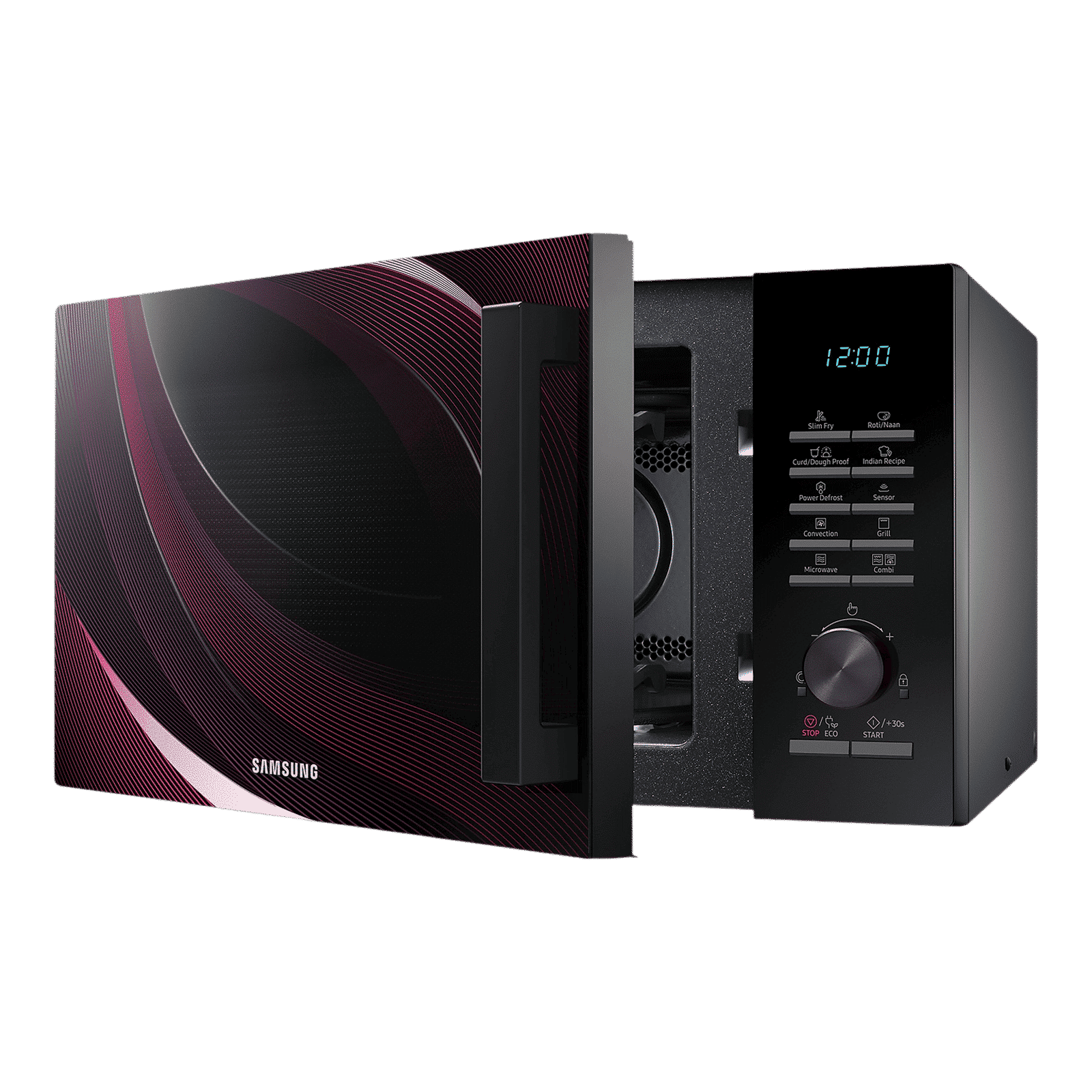 SAMSUNG 28L Convention Oven with SLIM FRY Technology (MC28A5145VR/TL, Black Rhythmic Twirl)_5