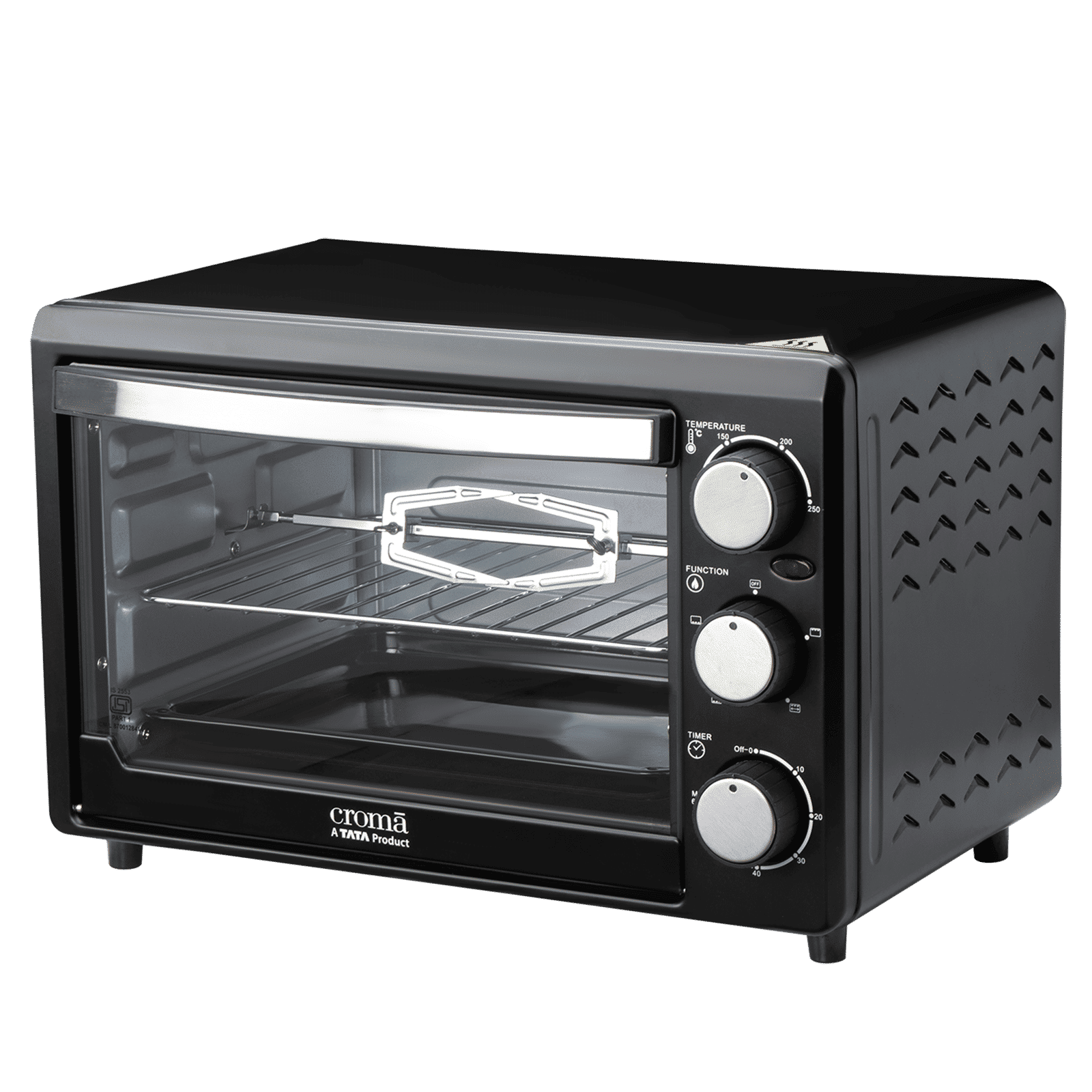 Croma AO6769 19L Oven Toaster Grill with Rotisserie (CRSO19LOGA347569, Black) Croma AO6769 19L Oven Toaster Grill with Rotisserie (CRSO19LOGA347569, Black)_7