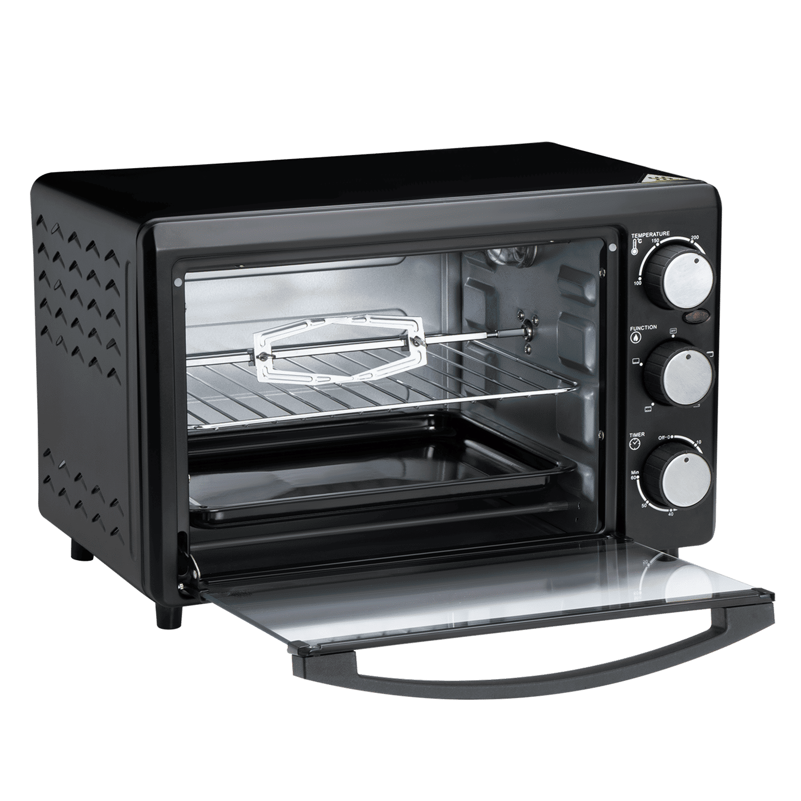 Croma AO6769 19L Oven Toaster Grill with Rotisserie (CRSO19LOGA347569, Black) Croma AO6769 19L Oven Toaster Grill with Rotisserie (CRSO19LOGA347569, Black)_2