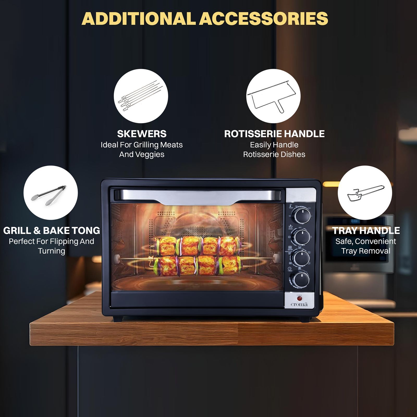 Croma 63L Oven Toaster Grill with 360 Degree Hot Air Circulation (Black) Croma 63L Oven Toaster Grill with 360 Degree Hot Air Circulation (Black)_5