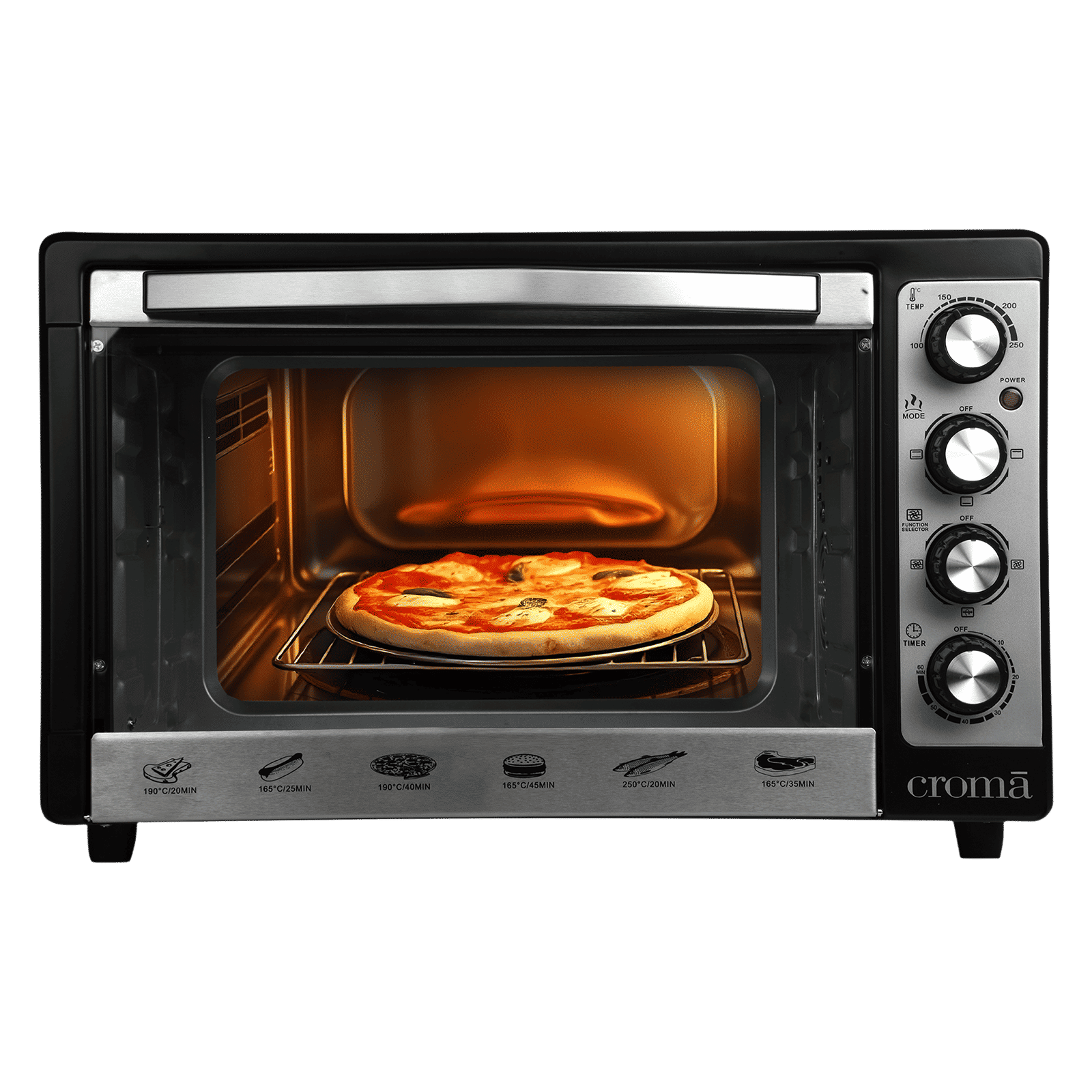 Croma 48L Oven Toaster Grill with 4 Autocook Menus (Black & Silver)_1
