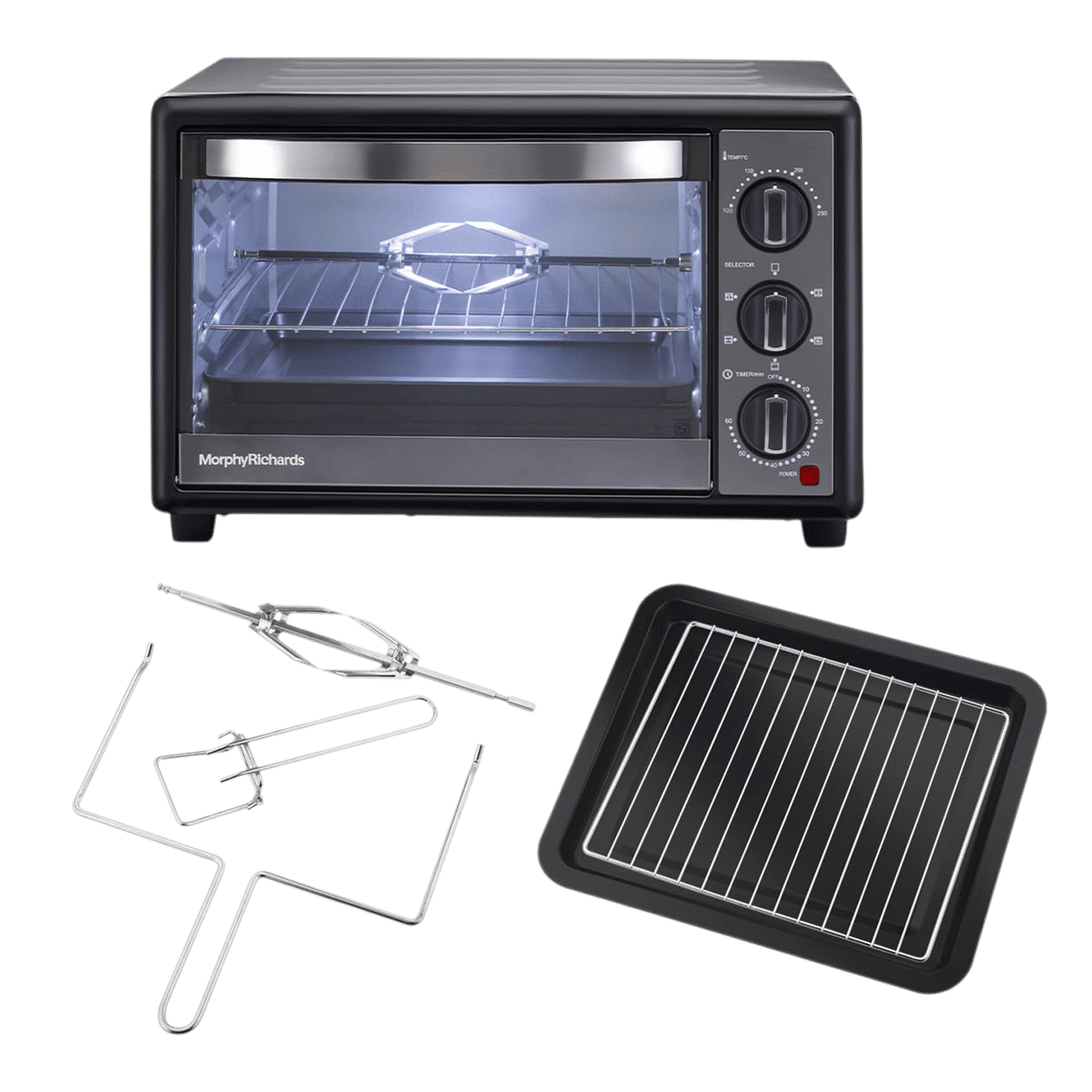 morphy richards 30 RC Manual Oven Toaster Grill with Motorised Rotisserie (Black)_7