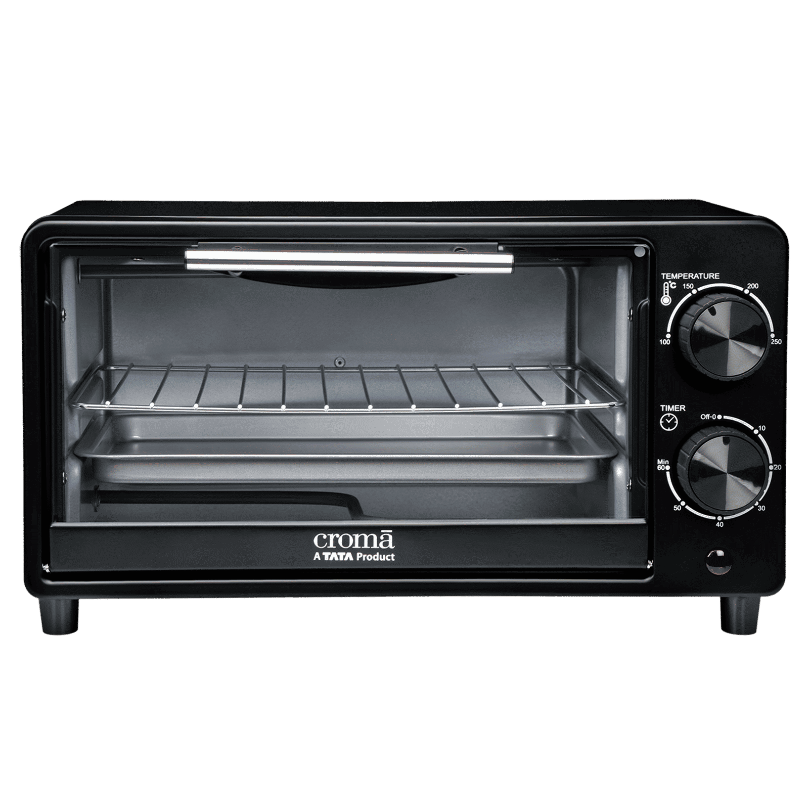 Croma AO6775 10L Oven Toaster Grill with Adjustable Thermostat (Black) Croma AO6775 10L Oven Toaster Grill with Adjustable Thermostat (Black)_1