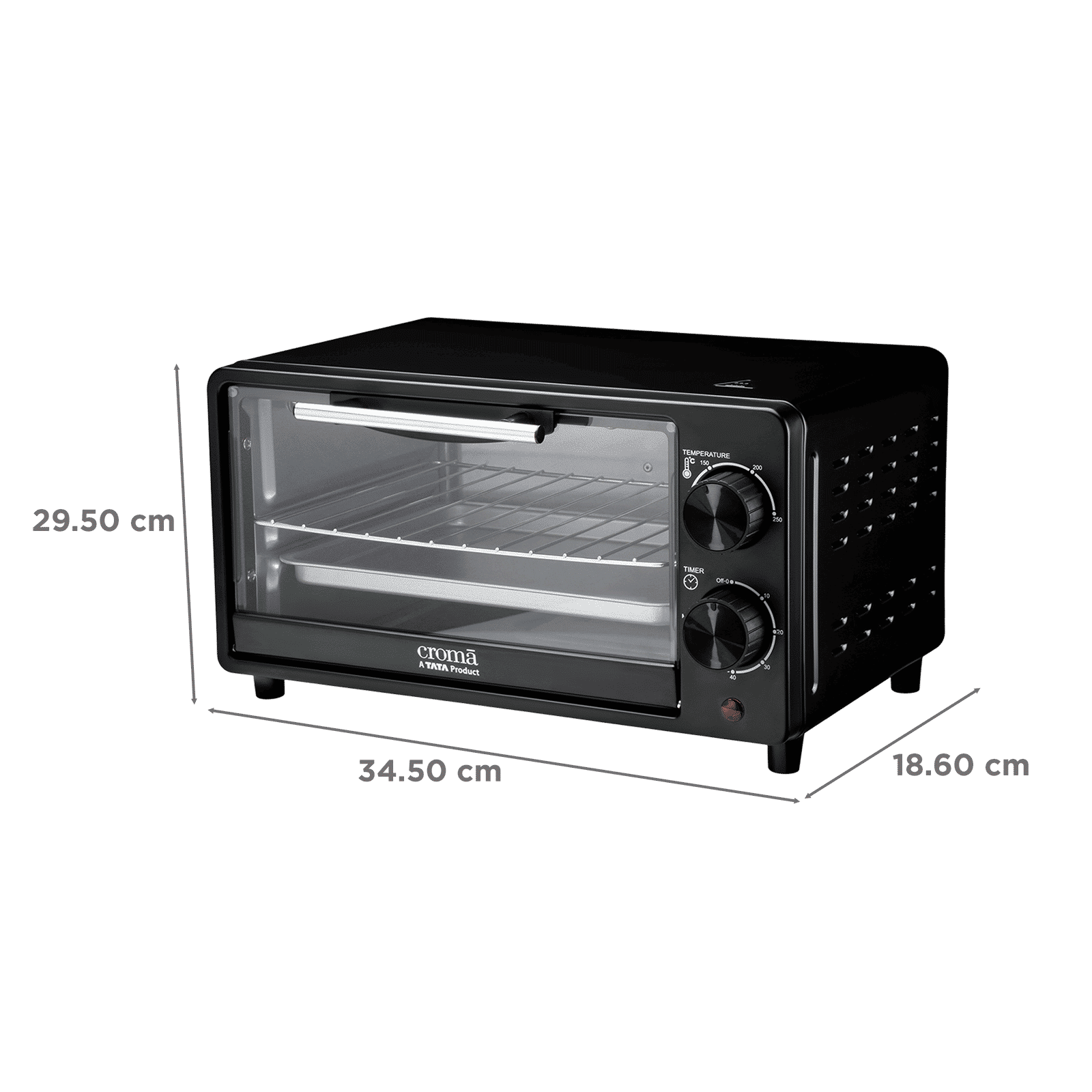 Croma AO6775 10L Oven Toaster Grill with Adjustable Thermostat (Black)_2