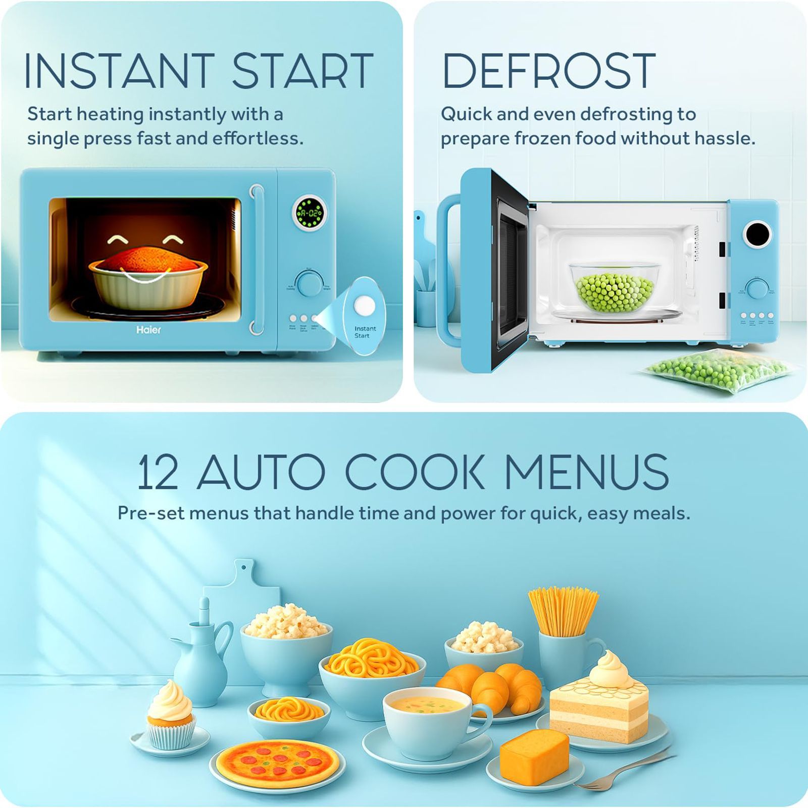 Haier Vogue 20L Solo Microwave Oven with 12 Autocook Menus (HIL20V1MBPD, Blue)_6