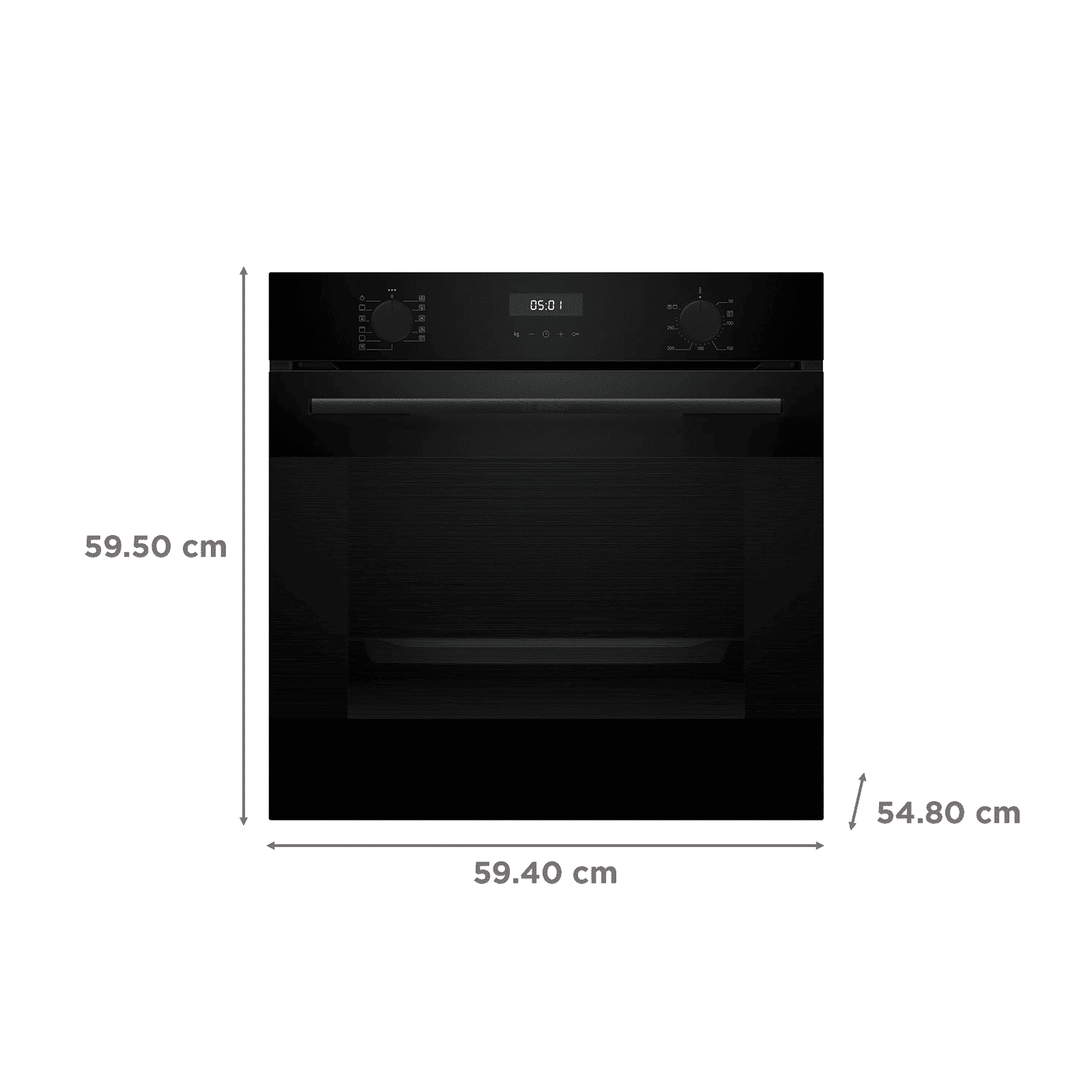 Bosch Series 4 76L 60cm Built-in Oven with Hot Air Safety Fan (HUA717BA0I, Black)_2