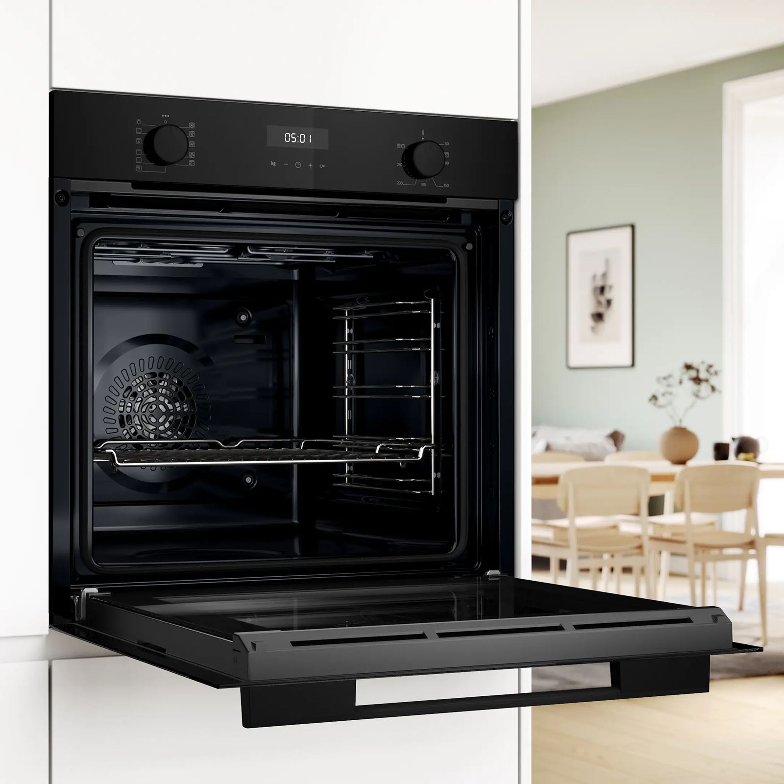 Bosch Series 4 76L 60cm Built-in Oven with Hot Air Safety Fan (HUA717BA0I, Black)_4