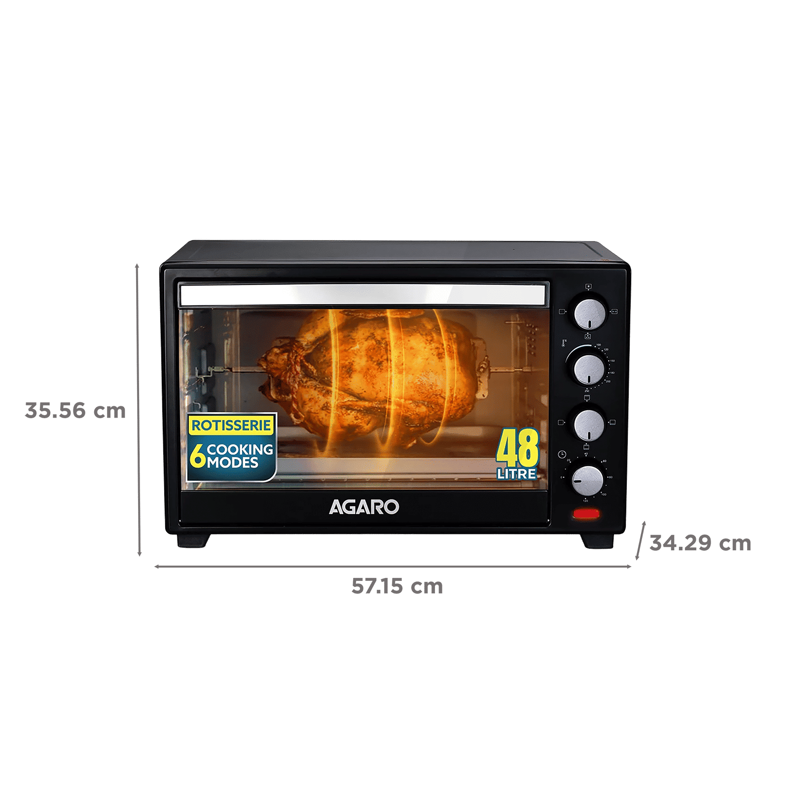 Agaro Marvel 48L Oven Toaster Grill with Motorised Rotisserie (Black)_2