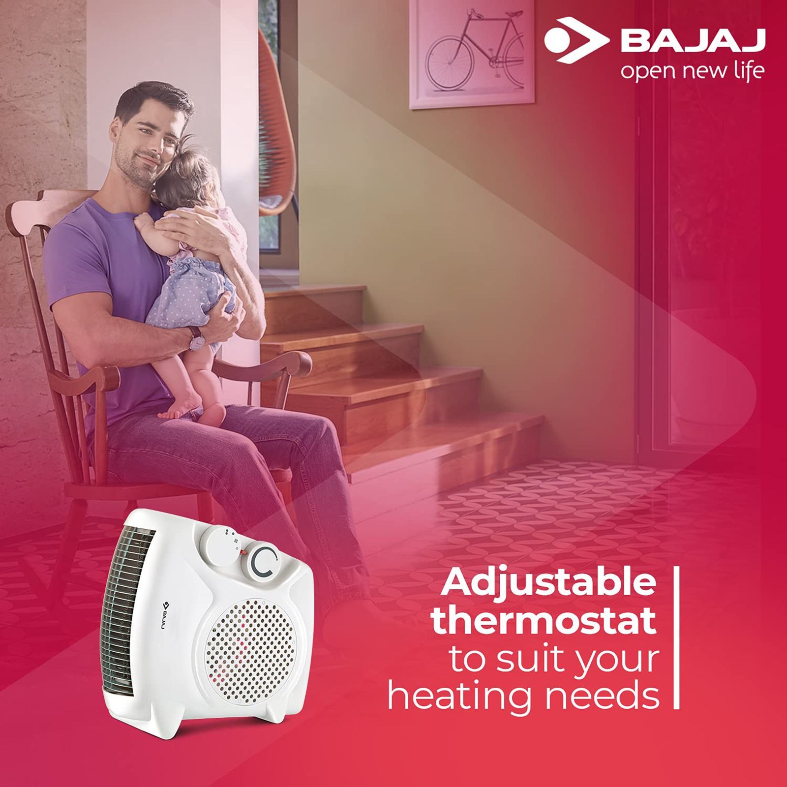BAJAJ Majesty RX10 2000W Fan Room Heater with Automatic Thermal Cutout (Adjustable Thermostat_5