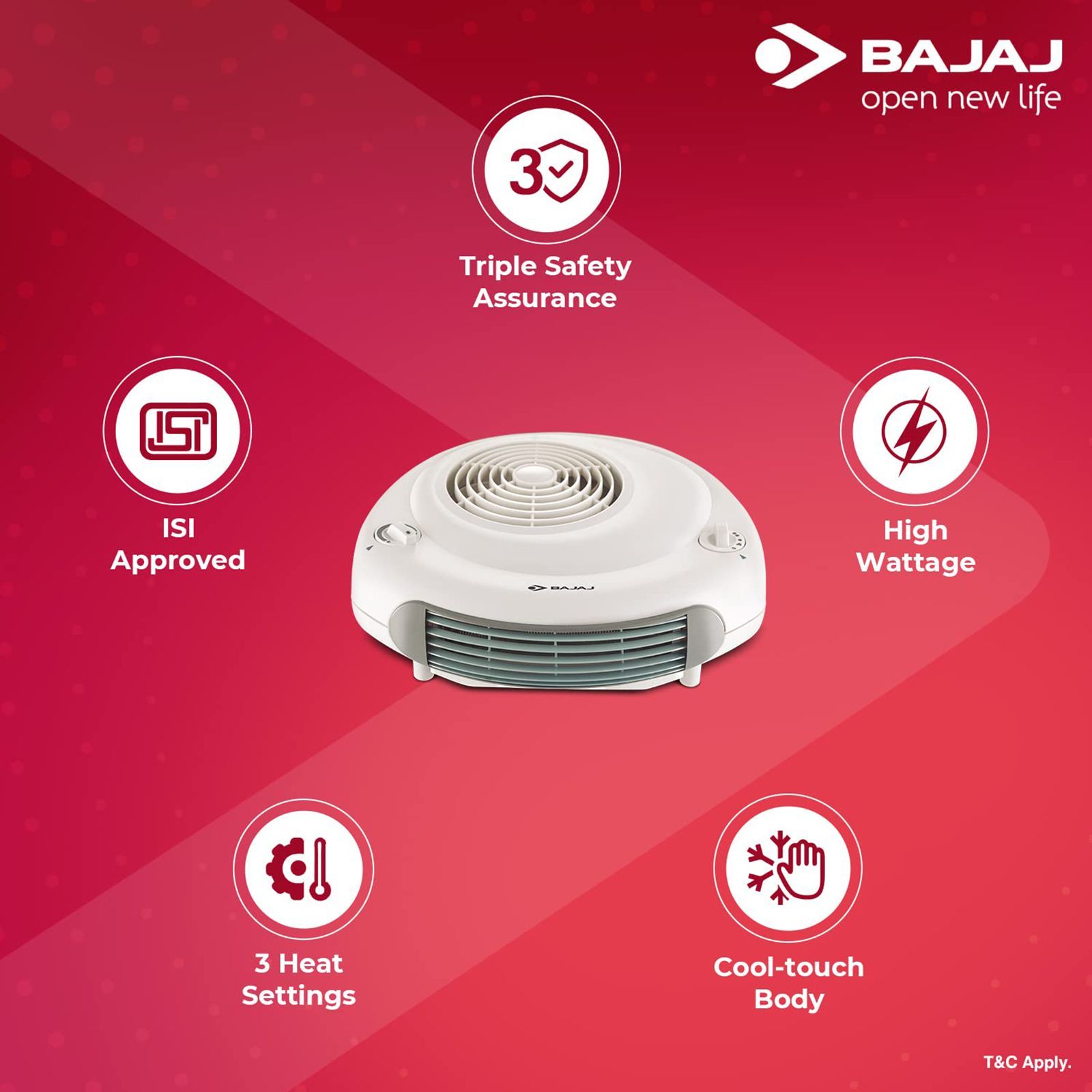 BAJAJ Majesty RX11 2000W Fan Room Heater with Automatic Thermal Cutout (Adjustable Thermostat BAJAJ Majesty RX11 2000W Fan Room Heater with Automatic Thermal Cutout (Adjustable Thermostat_10