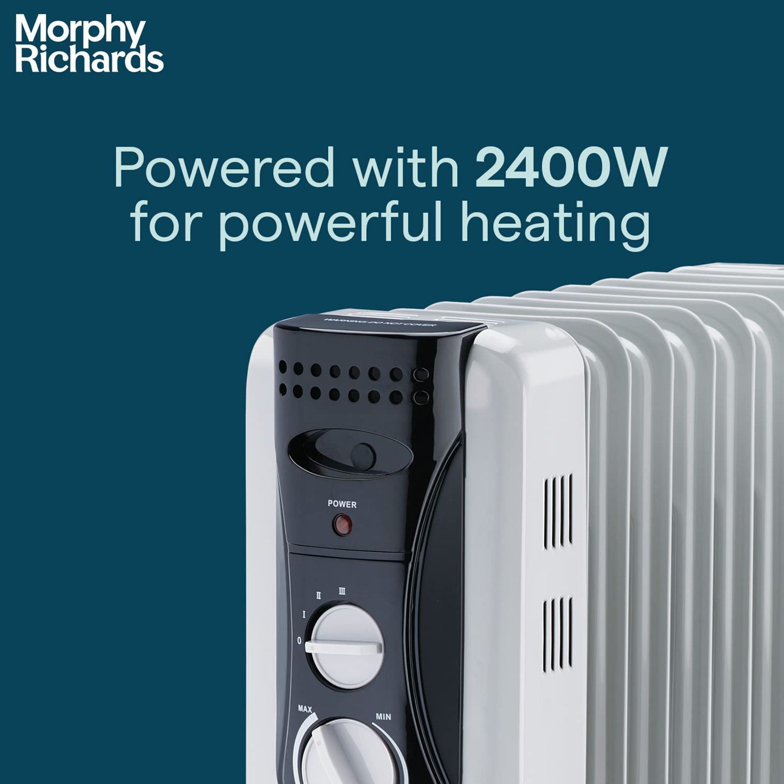 morphy richards 2400W Oil Filled Radiator Room Heater with 9 Fins (Adjustable Thermostat_9