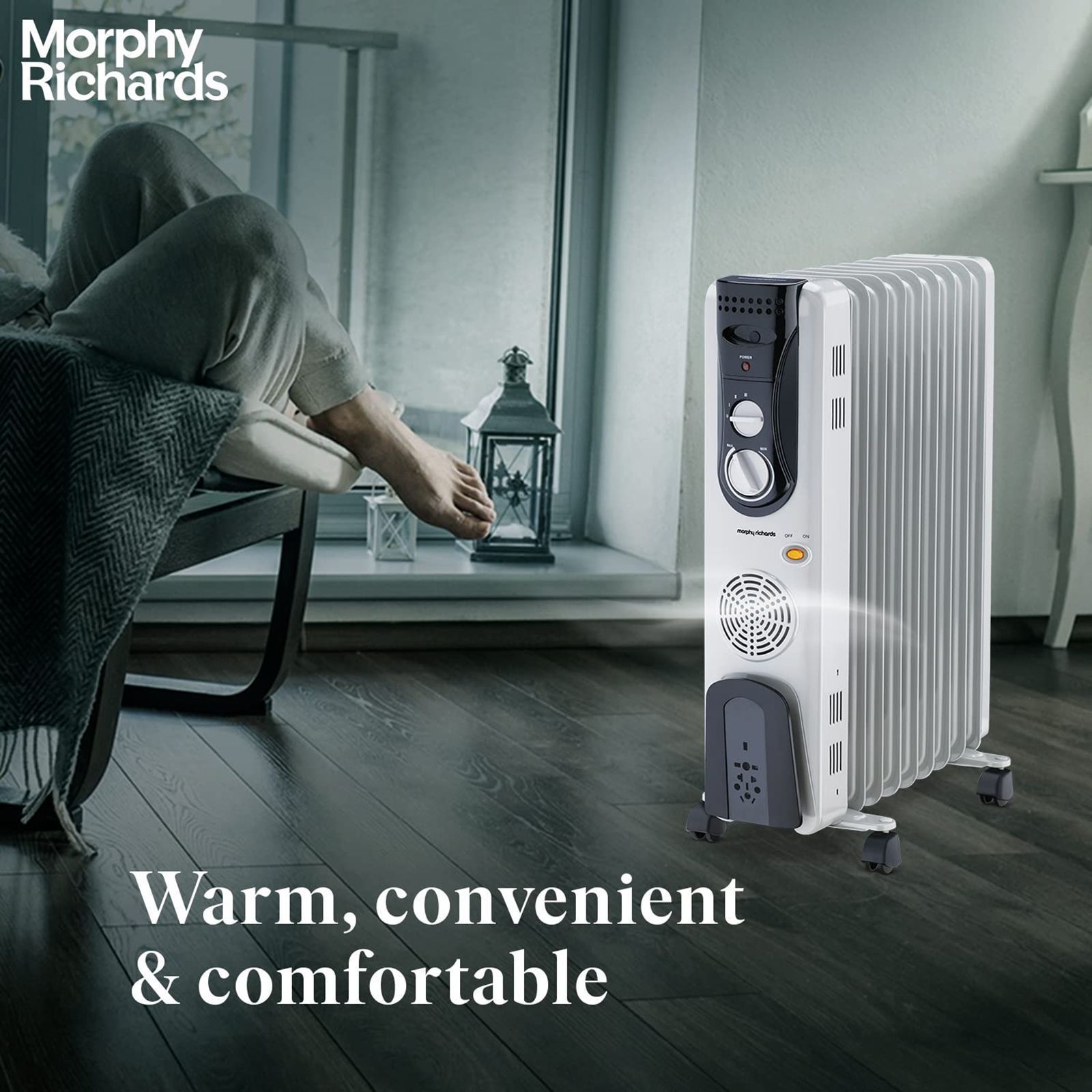 morphy richards 2400W Oil Filled Radiator Room Heater with 9 Fins (Adjustable Thermostat_12