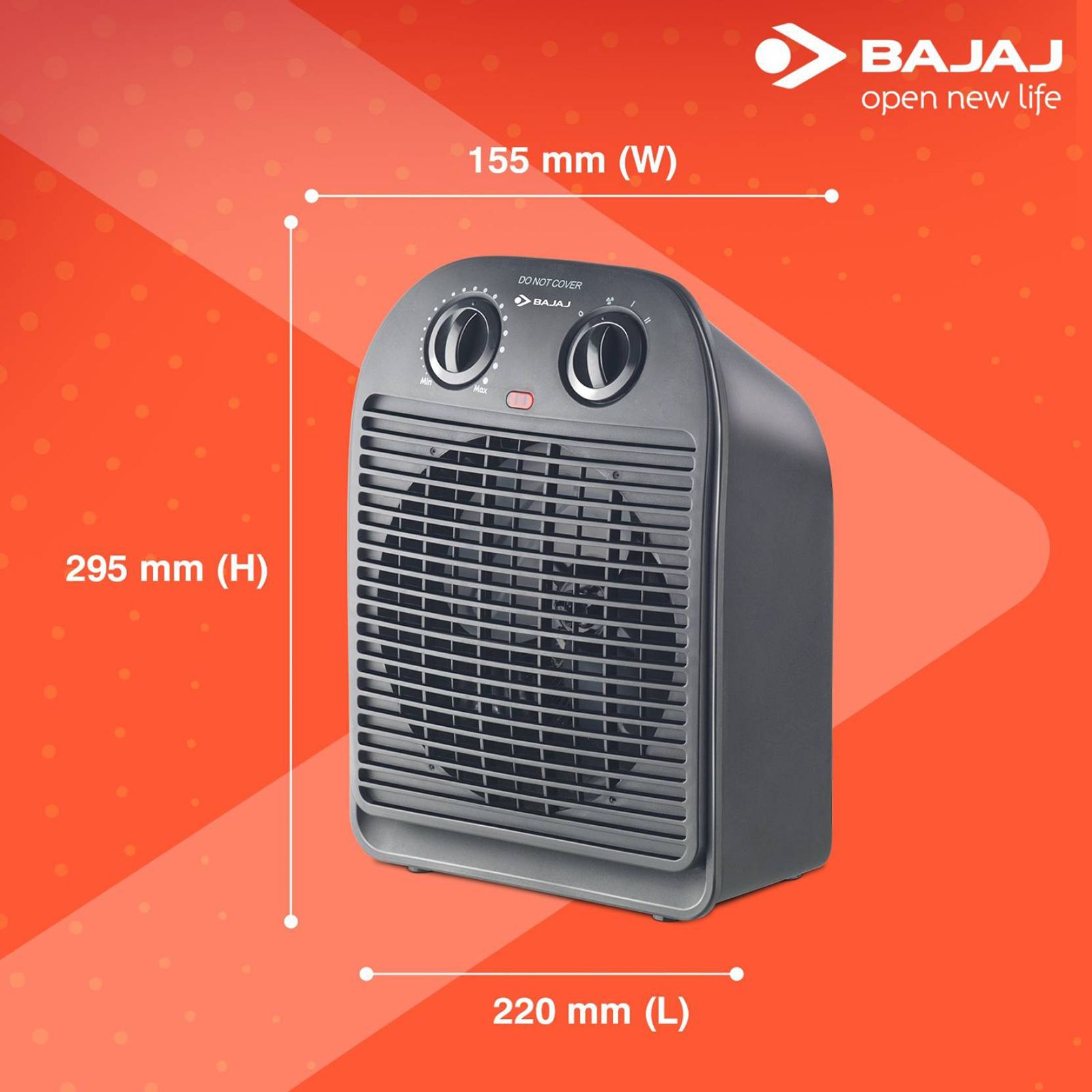 BAJAJ Majesty RFX 2 2000W Fan Room Heater with Automatic Thermal Cutout (Adjustable Thermostat BAJAJ Majesty RFX 2 2000W Fan Room Heater with Automatic Thermal Cutout (Adjustable Thermostat_8