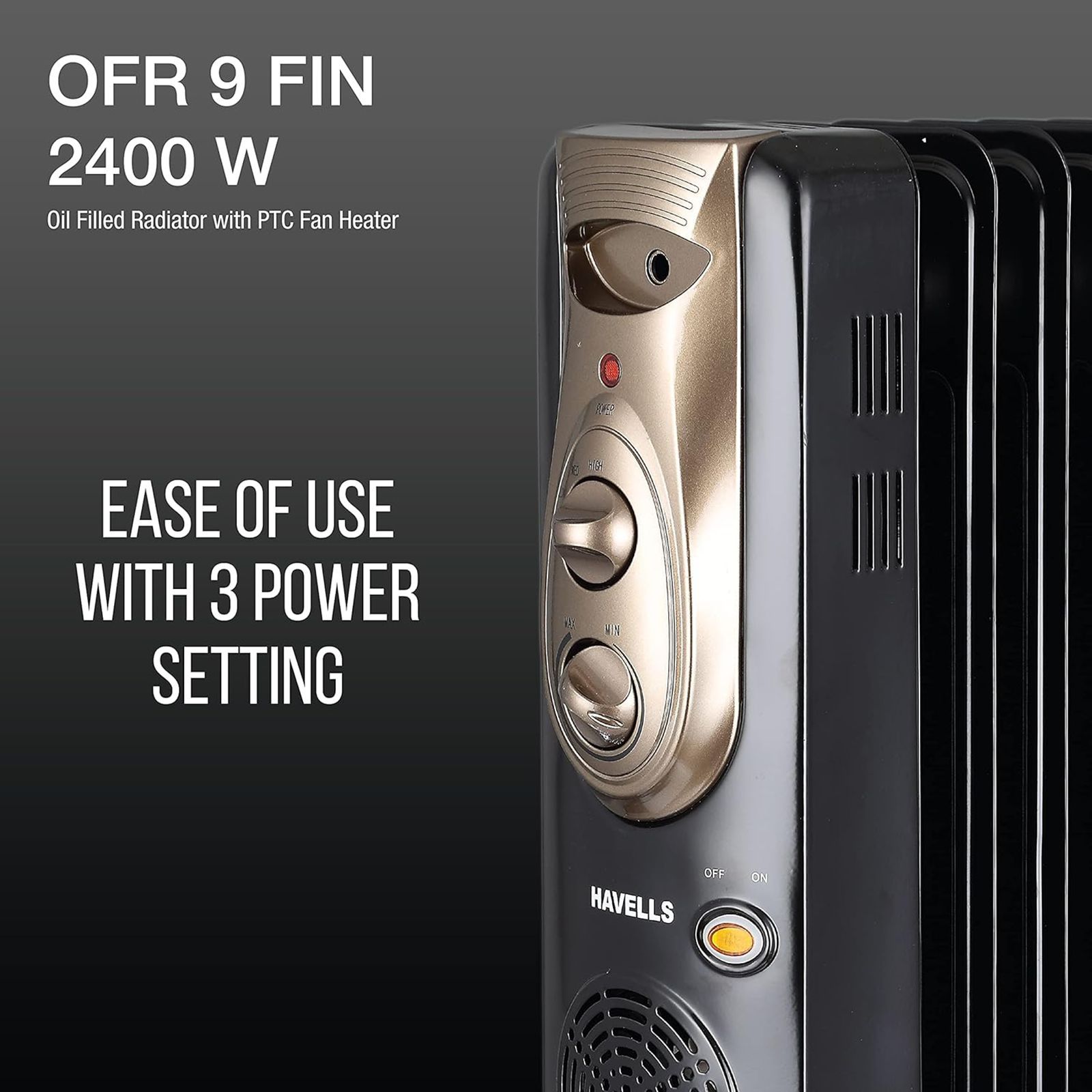 HAVELLS GHROFBFK290 2400W PTC Fan Oil Filled Room Heater with Thermostatic Heat Control (Enhanced Safety Features_8
