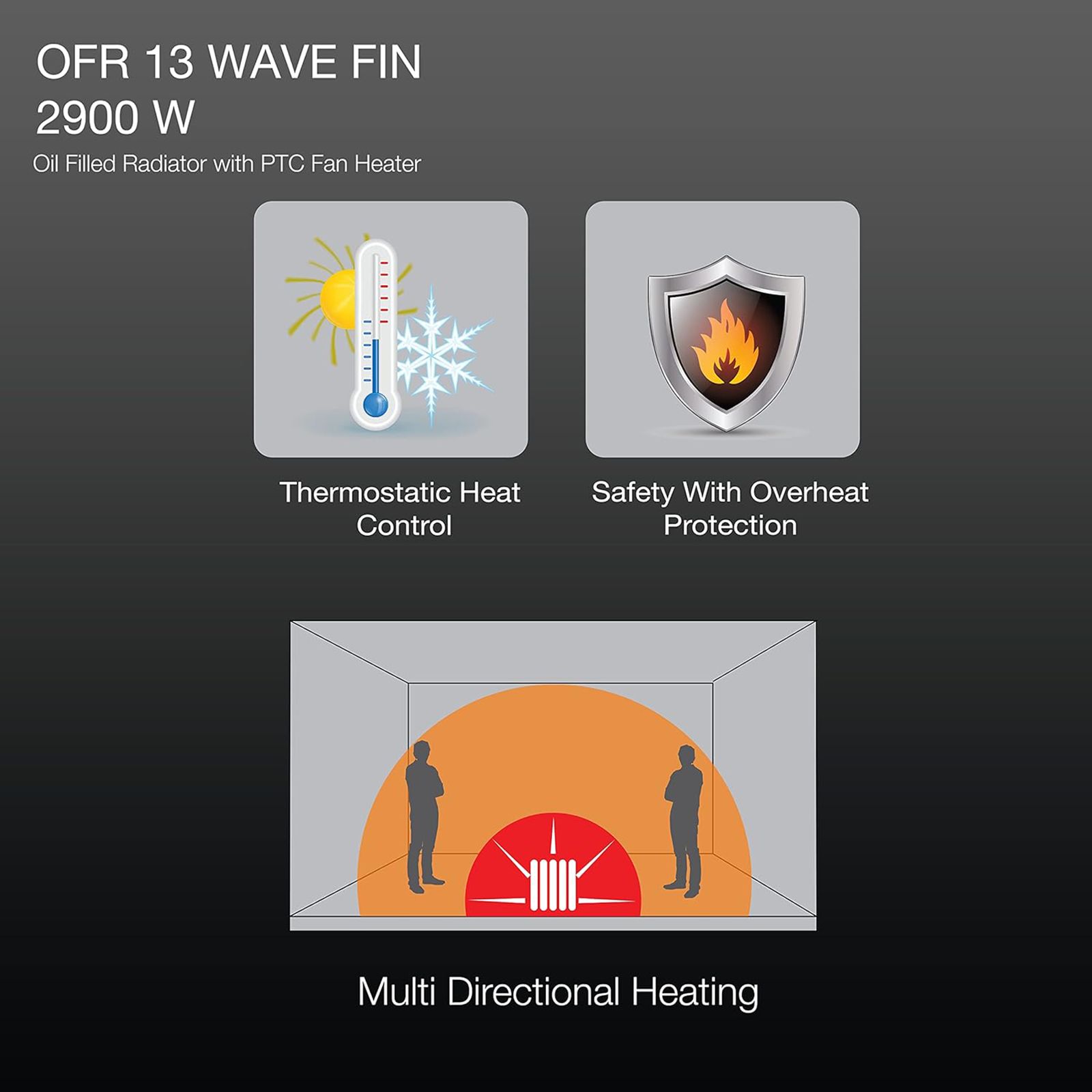 HAVELLS GHROFBHK290 2900W PTC Fan Oil Filled Radiator Room Heater with Multi Directional Heating (Safety Tilt Over Switch_9