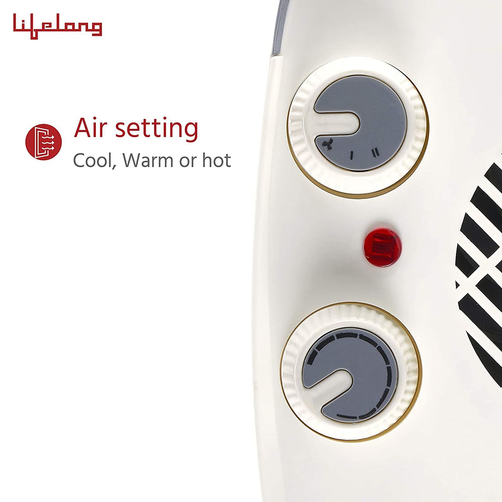 Lifelong Flare-Y 2000W Fan Room Heater with Adjustable Thermostat (Twin Heat Positions_4