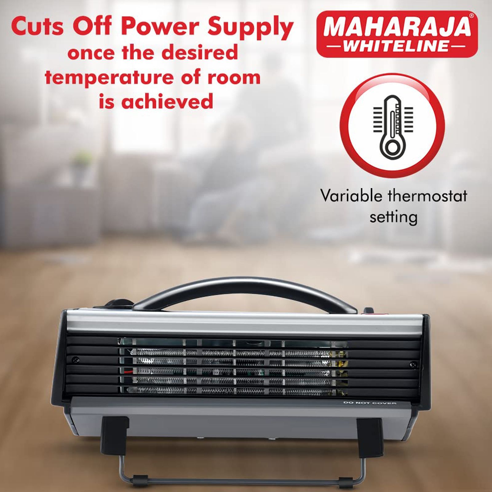 MAHARAJA WHITELINE Flare 2000 Watts Heat Convector Halogen Room Heater (2 Fan Speed Settings, 5200000537, Black)_6