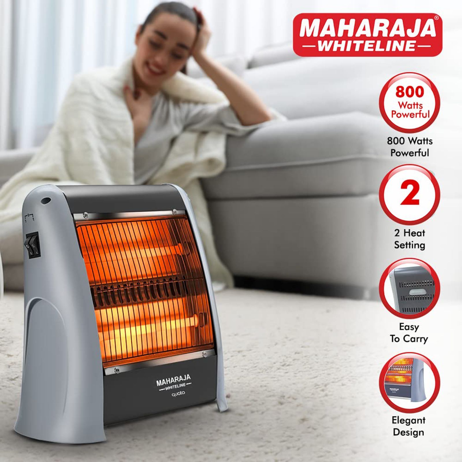 MAHARAJA WHITELINE Quato 800 Watts Quartz Room Heater (Tip Over Safety Switch, 5200000539, Grey) MAHARAJA WHITELINE Quato 800 Watts Quartz Room Heater (Tip Over Safety Switch, 5200000539, Grey)_7