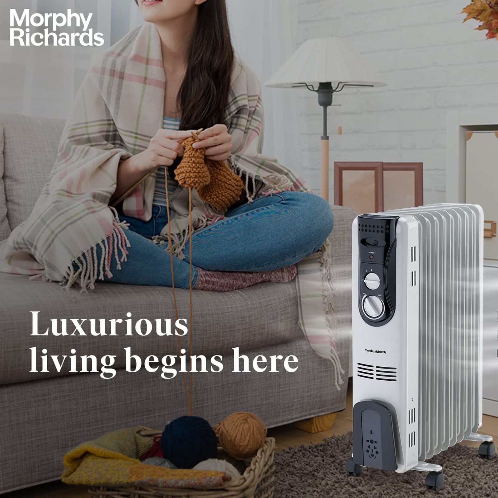 morphy richards OFR 900+ 2000W Oil Filled Radiator Room Heater with 9 Fins (Tip Over Safety Switch_8