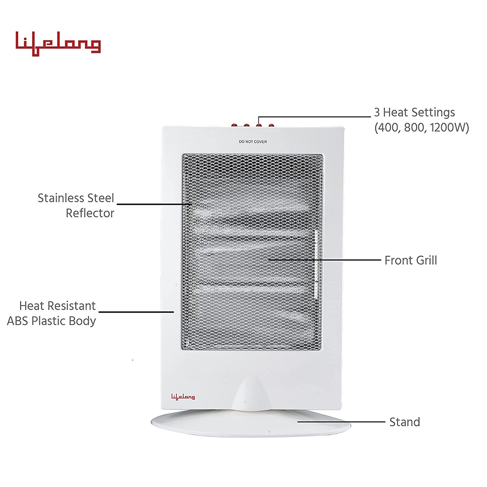 Lifelong Regalia Plus 1200W Halogen Room Heater with Oscillation Function (Front Grill Safety_6