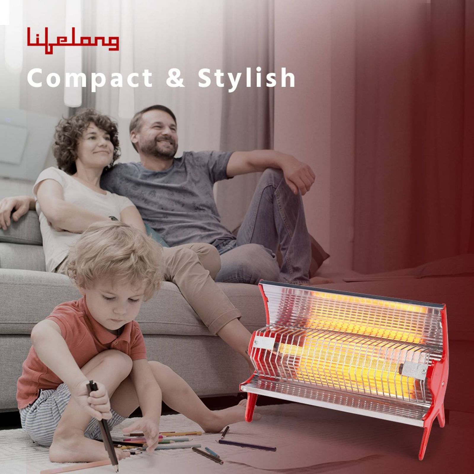Lifelong Inferno 1000 Watts Radiant Room Heater (One Rod Heating, LLQH921, Red)_5