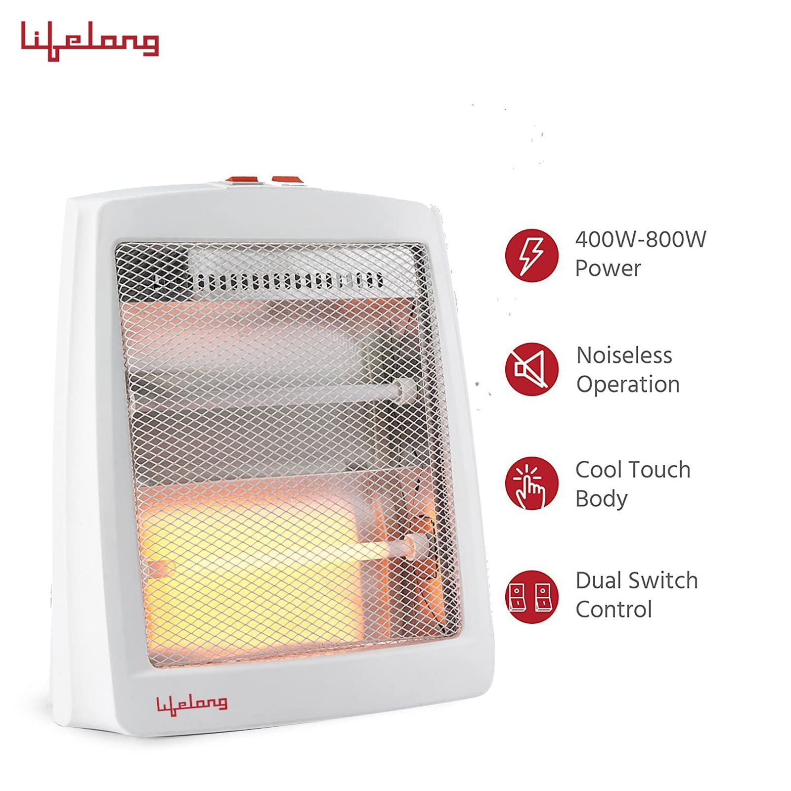 Lifelong Infinia 800W Quartz Room Heater with Tip Over Safety Switch (Noiseless Operation_4