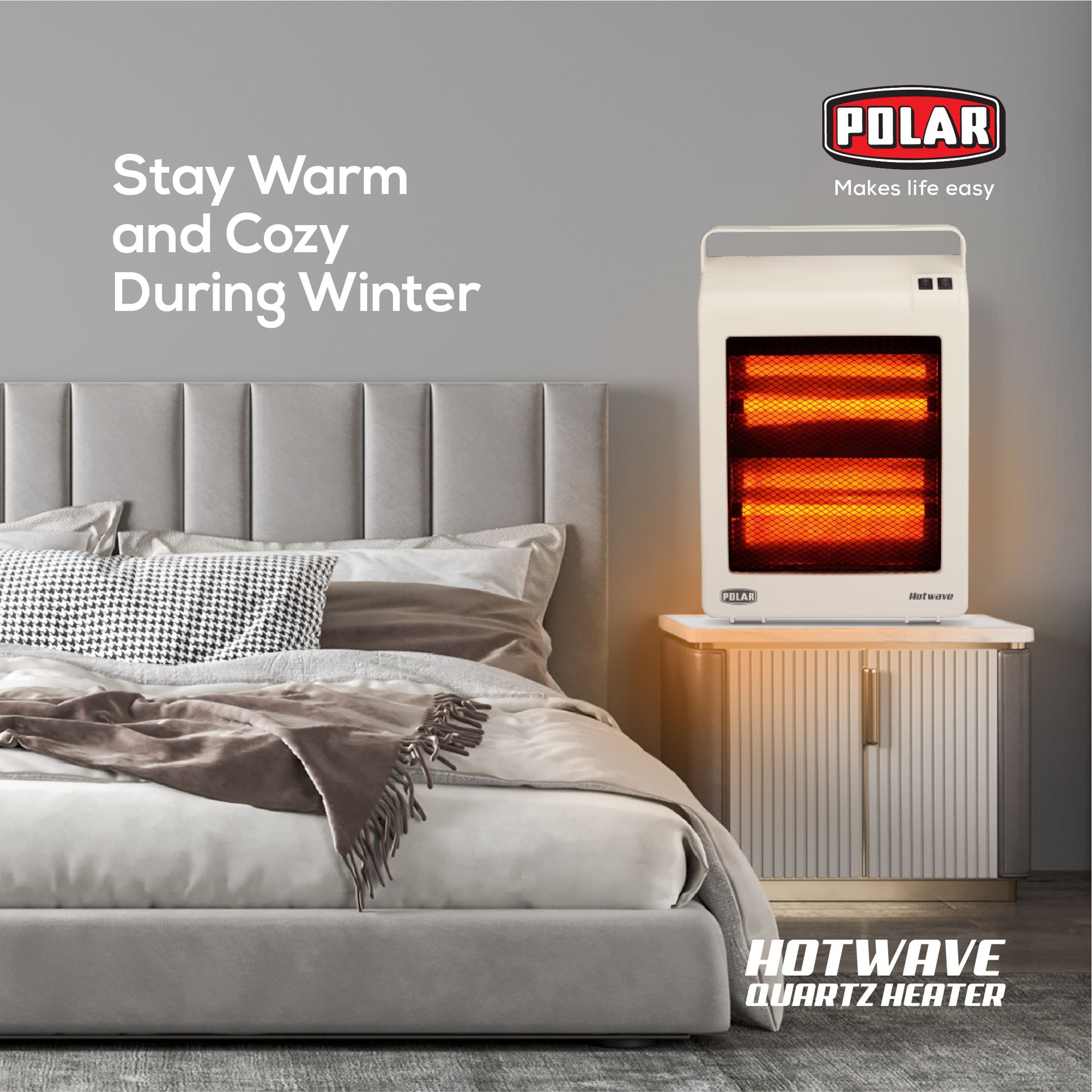 POLAR Hotwave 800W Quartz Room Heater with Rust Free Stainless Steel Reflector (Safety Mesh Grille_6