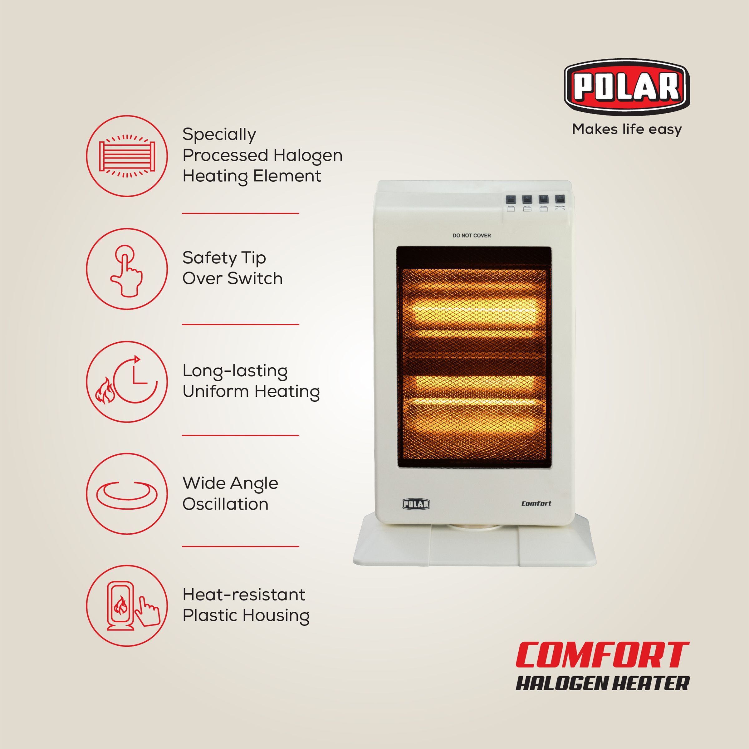 POLAR Comfort 1200W Halogen Room Heater with Tip Over Safety Switch (Wide Angle Oscillation POLAR Comfort 1200W Halogen Room Heater with Tip Over Safety Switch (Wide Angle Oscillation_4