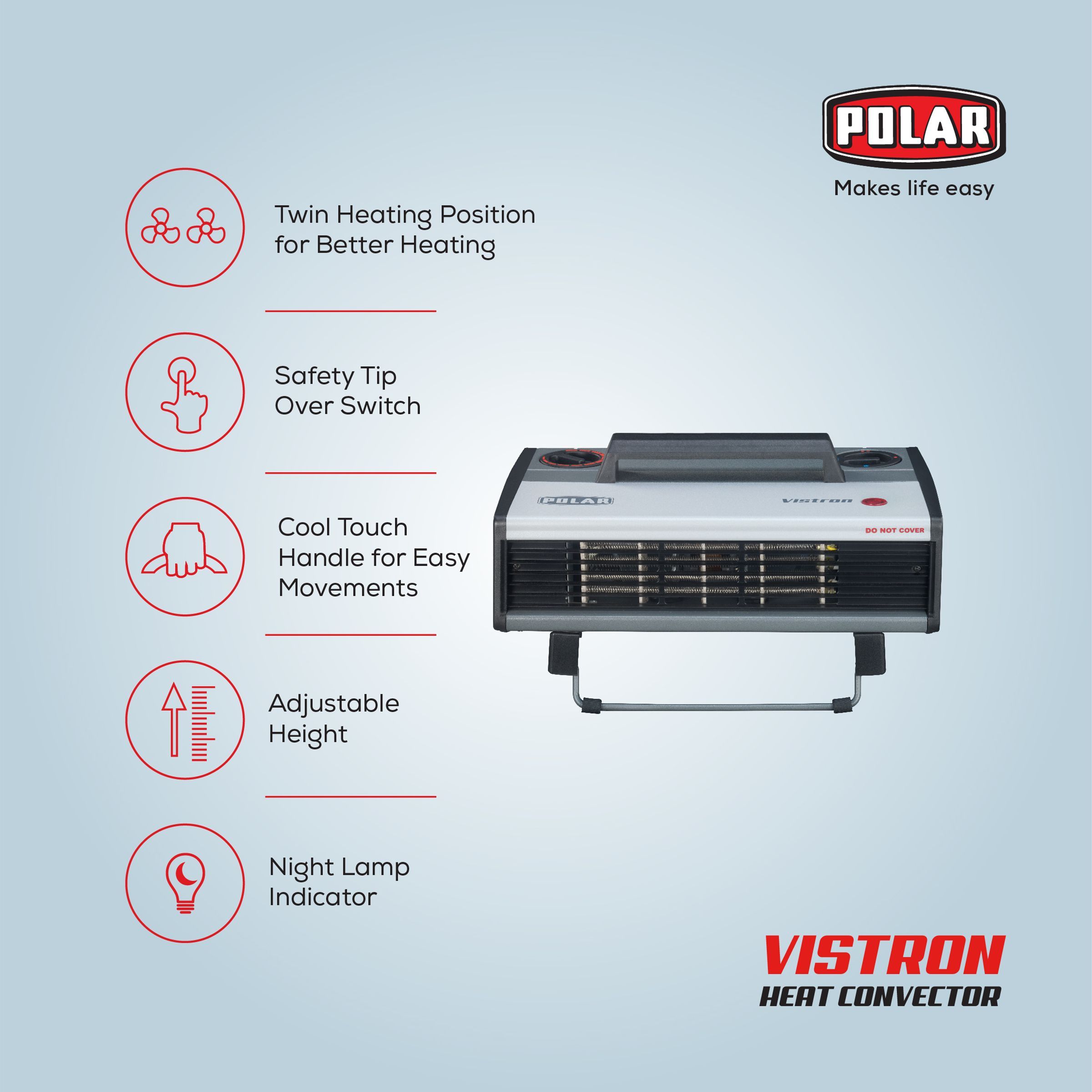 POLAR Vistron 2000W Fan Room Heater with Whisper Quiet Operation (Safety Thermal Cut Out POLAR Vistron 2000W Fan Room Heater with Whisper Quiet Operation (Safety Thermal Cut Out_3