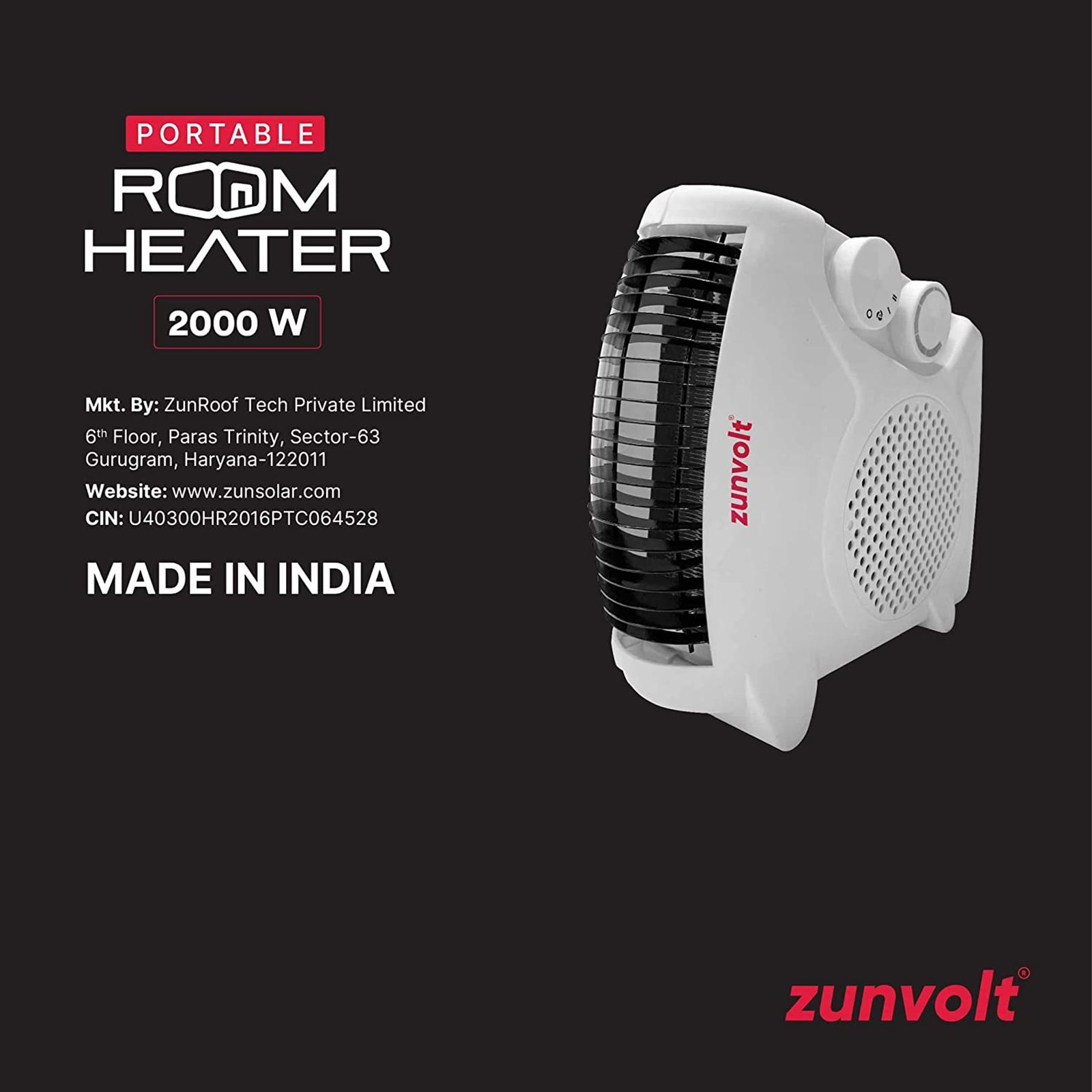 zunvolt Ambrus 2000 Watts Quartz Fan Room Heater (Overheat Protection, White)_6