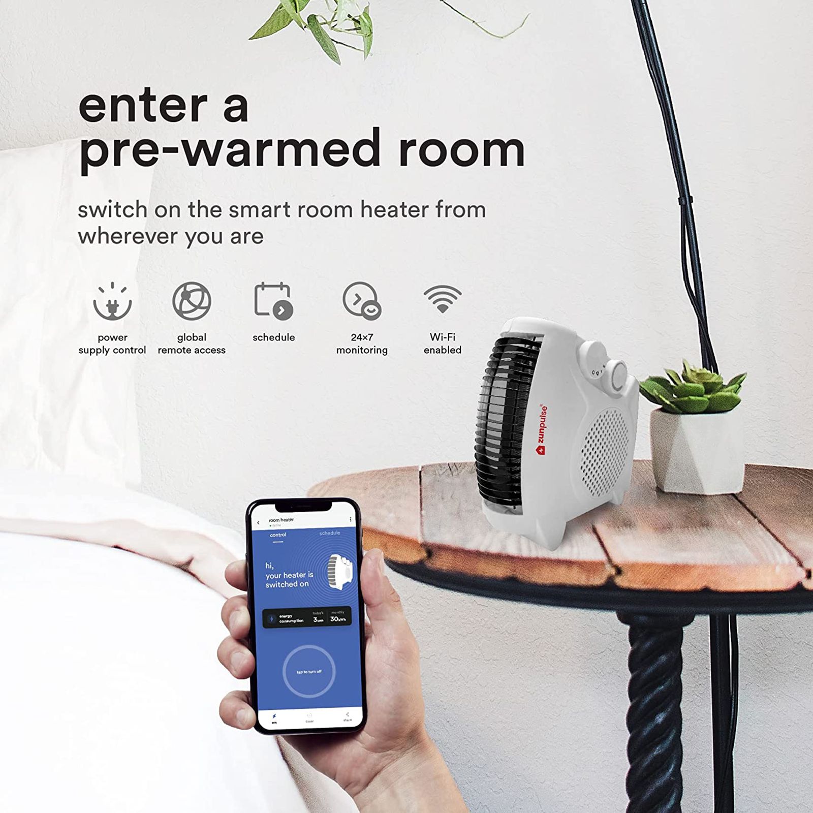 zunpulse Ambrus Plus 2000W Fan Room Heater with Smart Wi-Fi (App Control_7