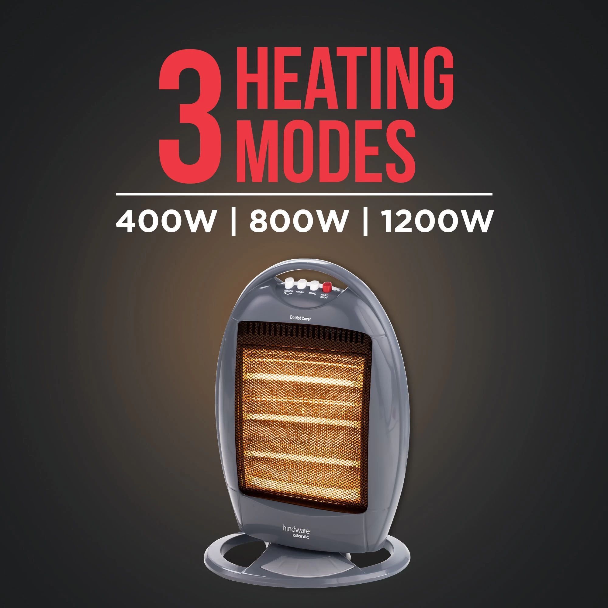 hindware Atlantic Erino Plus 1200 Watts Halogen Room Heater (Tip Over Safety Switch, HHRHEN21GNL2, Grey)_4