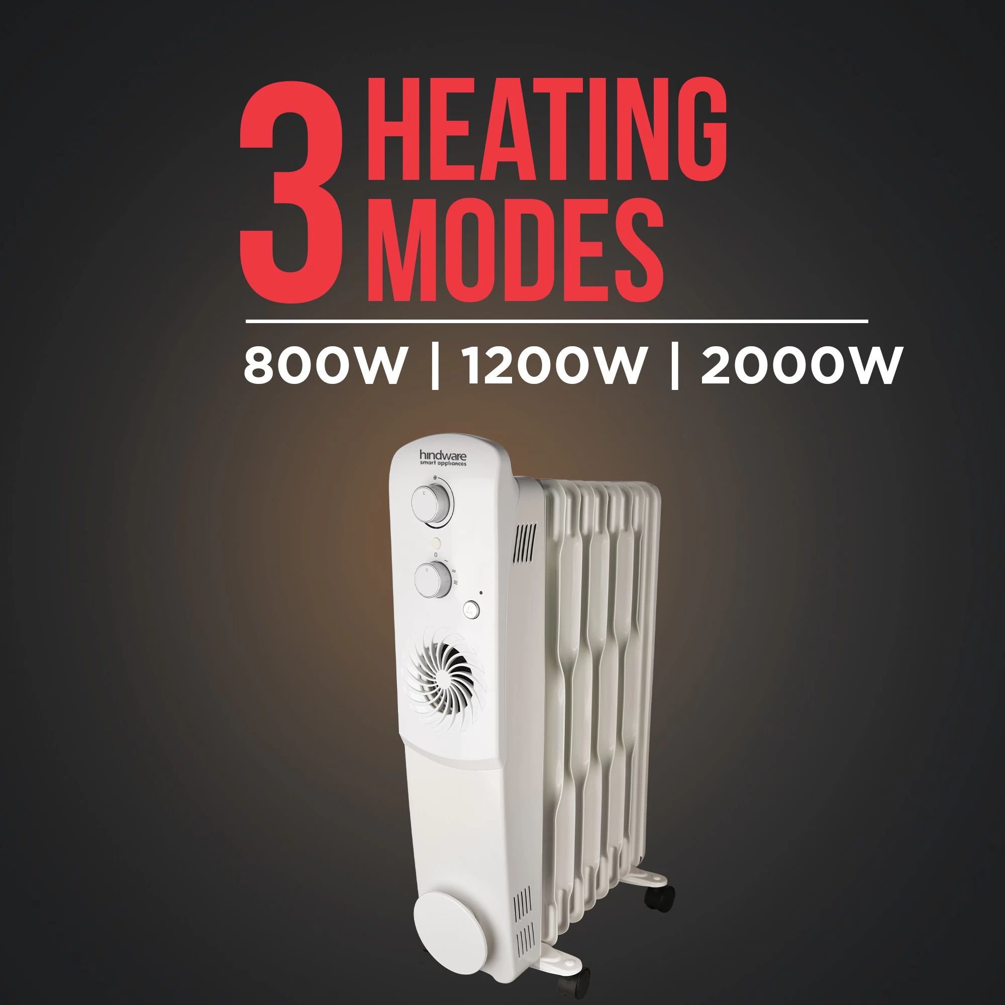 hindware Atlantic Arturo 2900 Watts Nichrome Oil Filled Room Heater (Over Heat Protection, 522849, White)_5