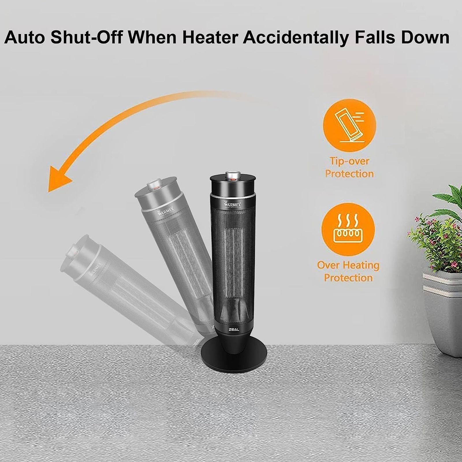 WARMEX 1000 Watts PTC Fan Room Heater (Tip Over Safety Switch, Black)_5